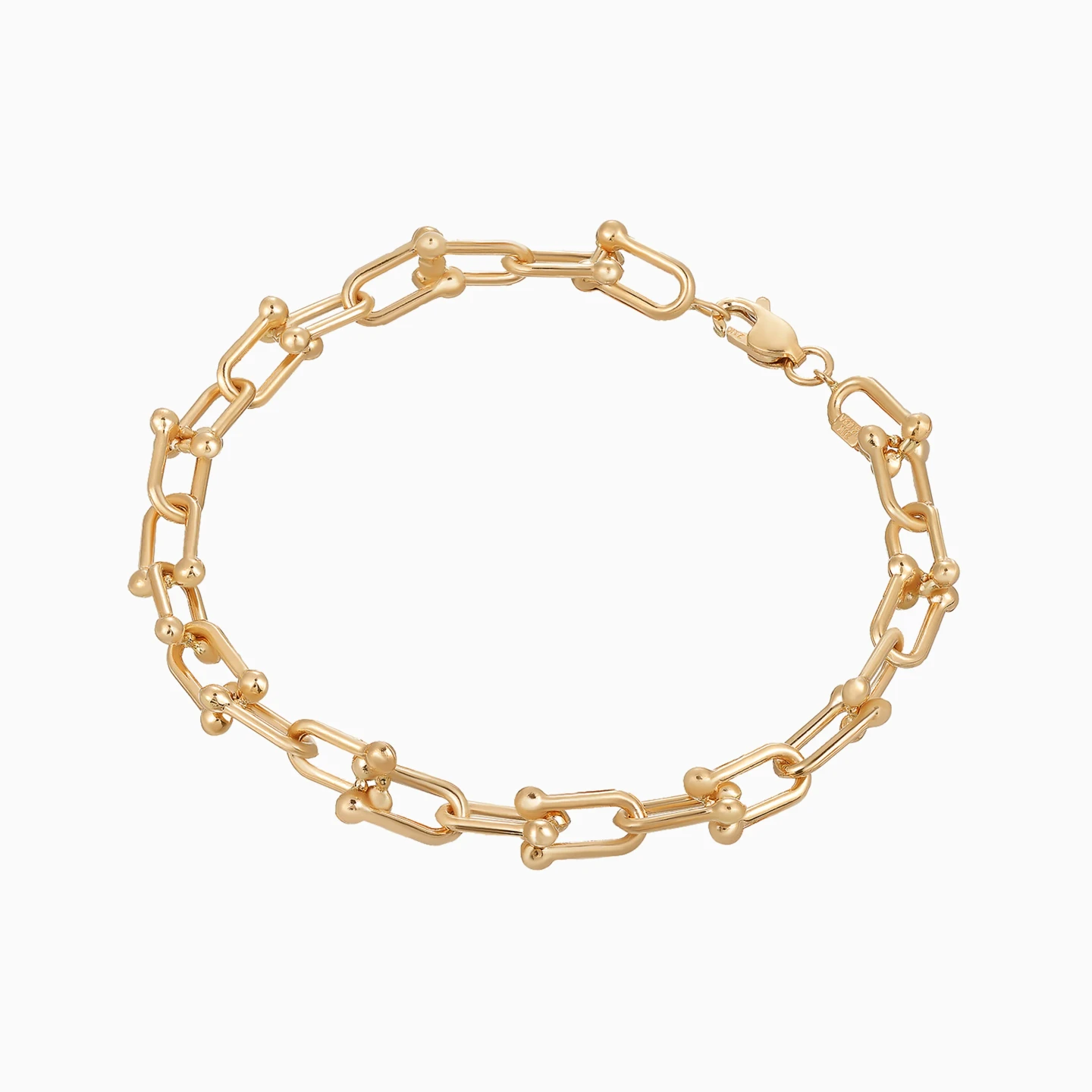 Beaded Links Chain Bracelet in 21K Gold - 3 Beaded Links Chain Bracelet in 21K Gold - 3