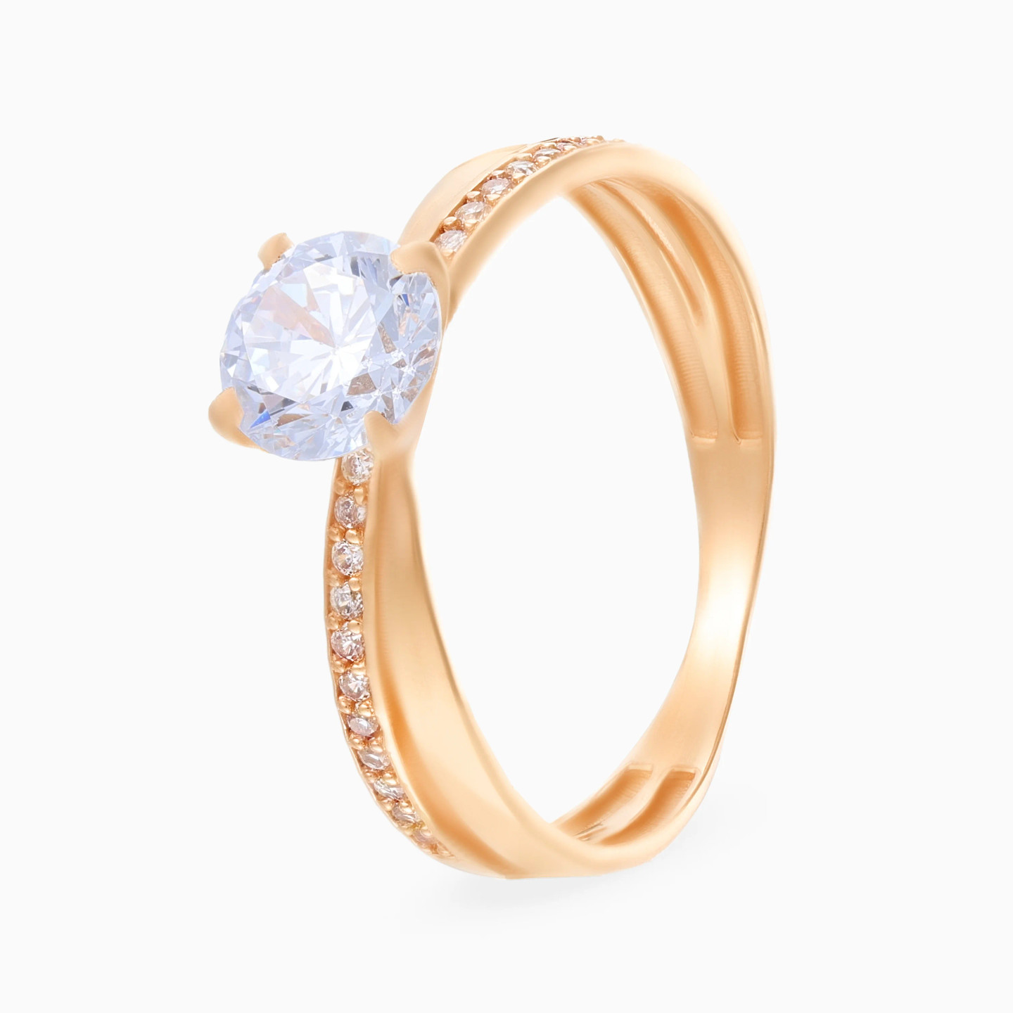 Crossover Cubic Zirconia Twin Rings in 21K Gold - 3 Crossover Cubic Zirconia Twin Rings in 21K Gold - 3