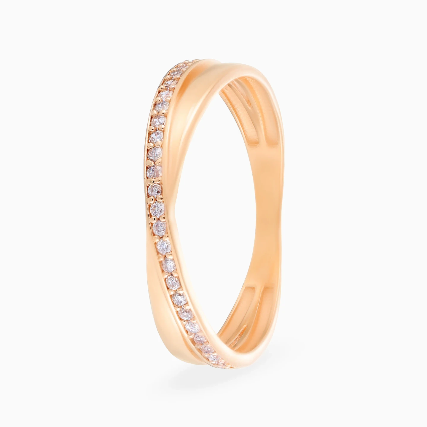 Crossover Cubic Zirconia Twin Rings in 21K Gold - 4 Crossover Cubic Zirconia Twin Rings in 21K Gold - 4