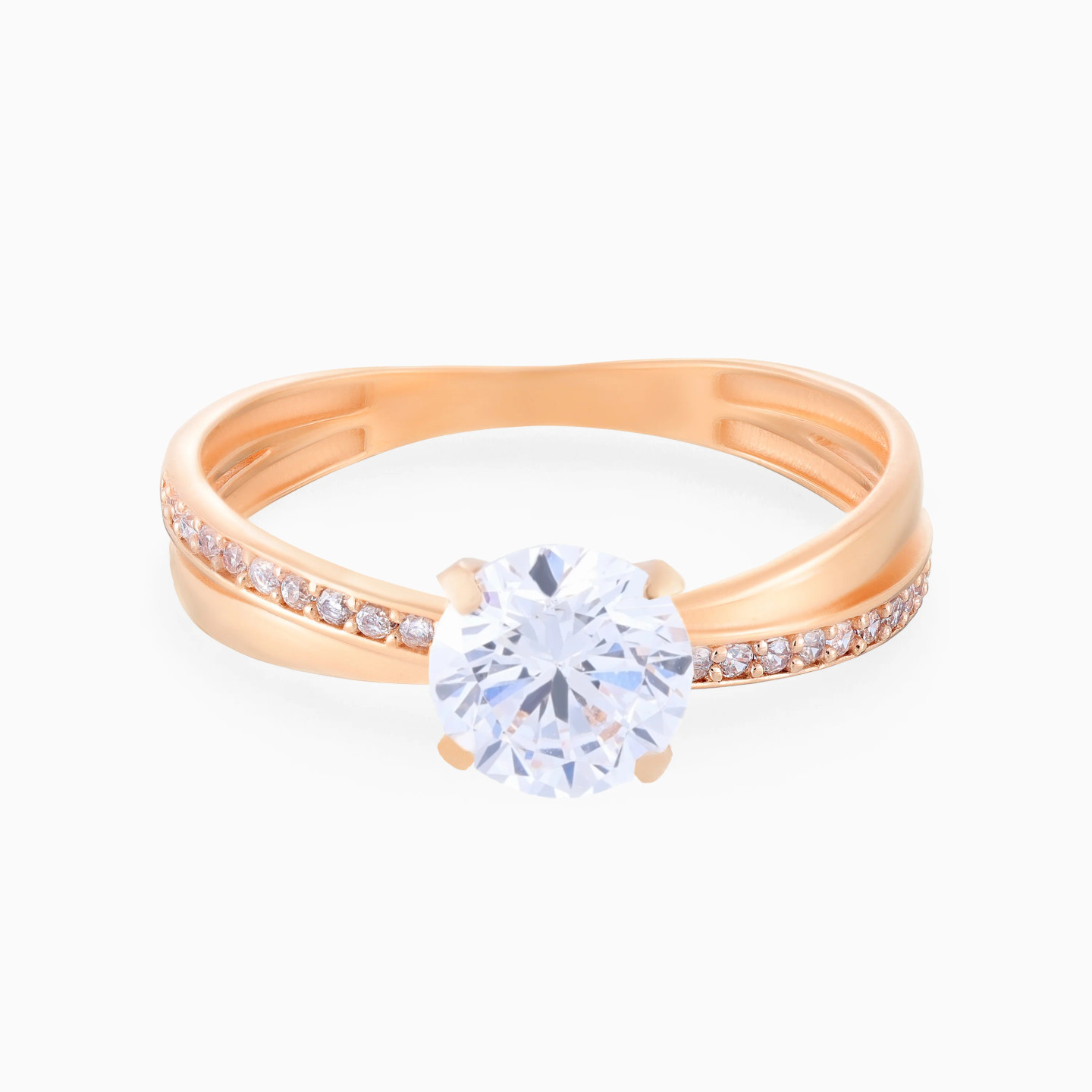 Crossover Cubic Zirconia Twin Rings in 21K Gold - 5 Crossover Cubic Zirconia Twin Rings in 21K Gold - 5