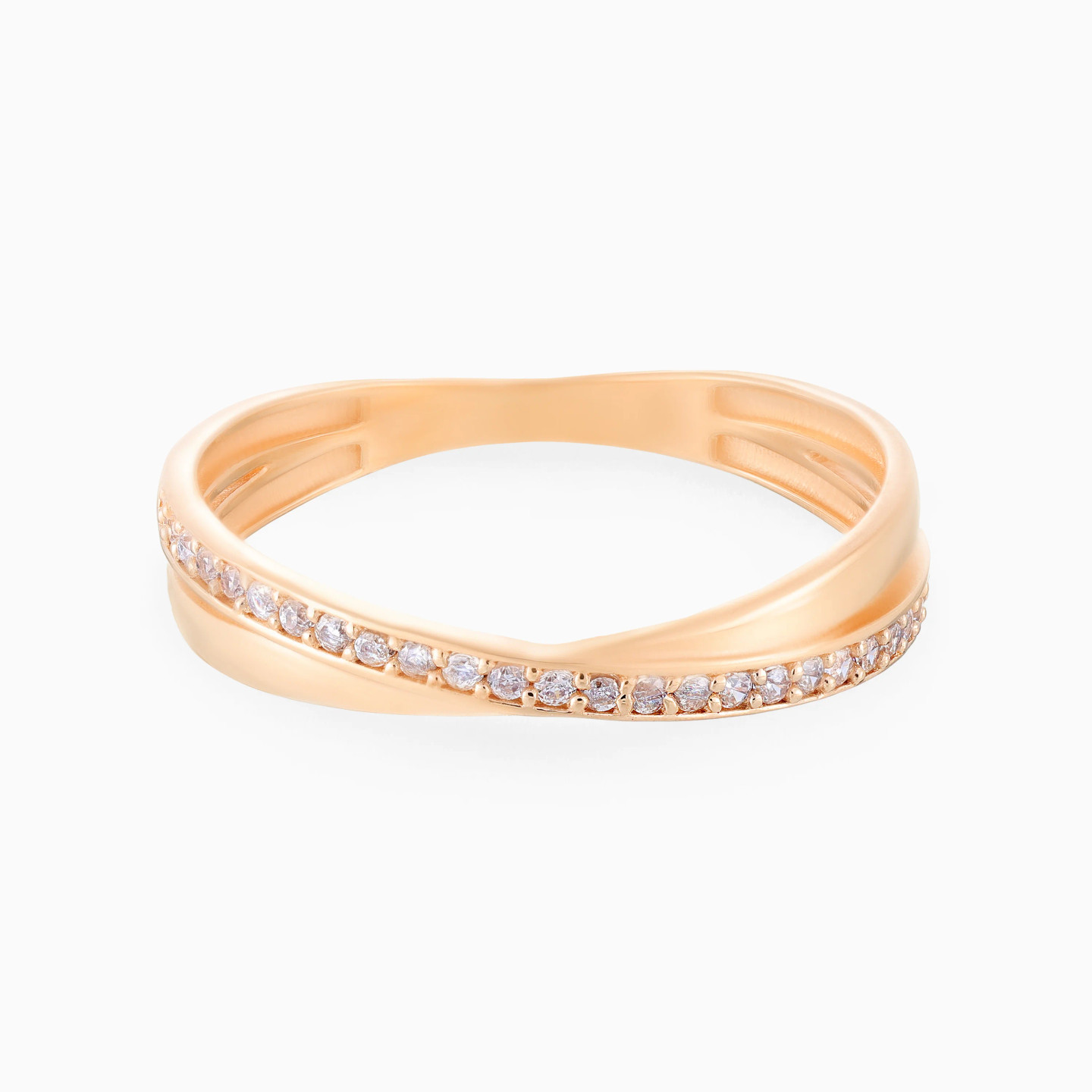 Crossover Cubic Zirconia Twin Rings in 21K Gold - 6 Crossover Cubic Zirconia Twin Rings in 21K Gold - 6