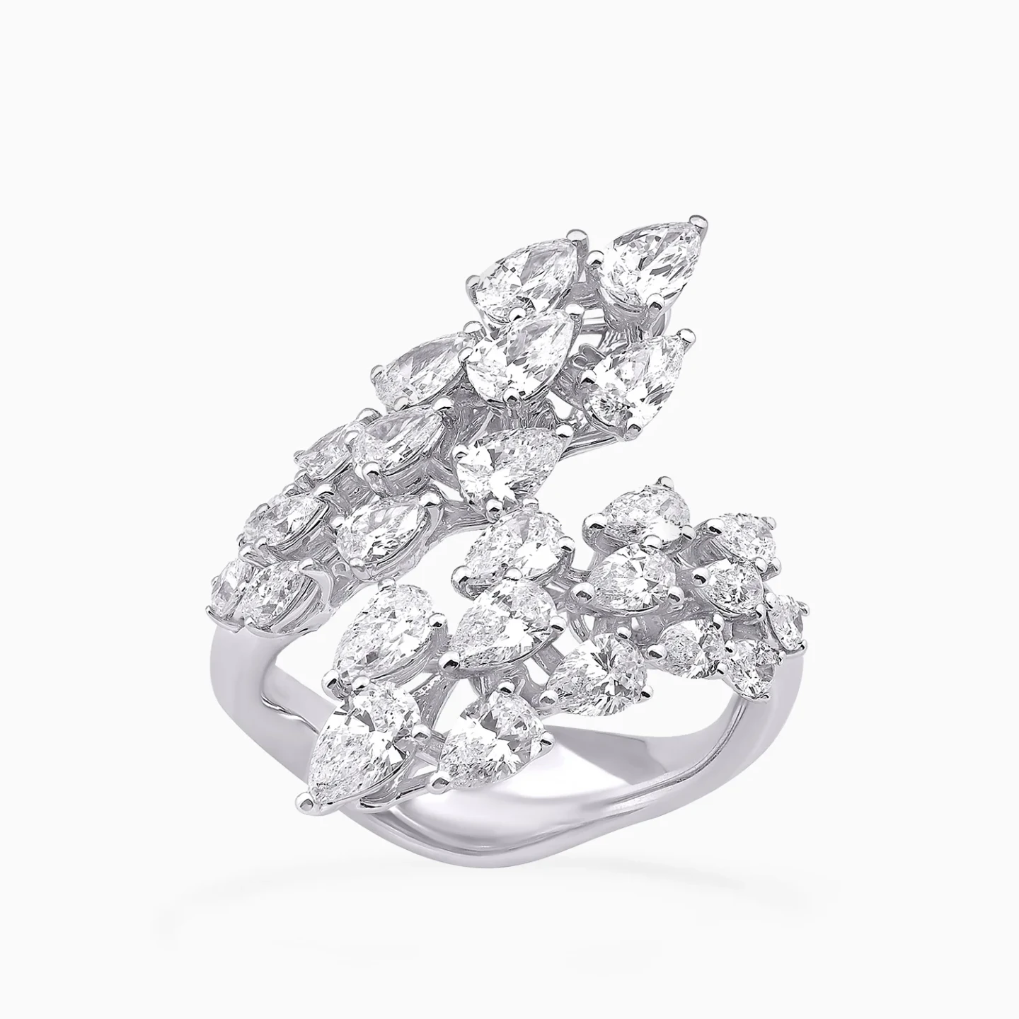 Leaves Diamond Bypass Ring in 18K Gold Leaves Diamond Bypass Ring in 18K Gold
