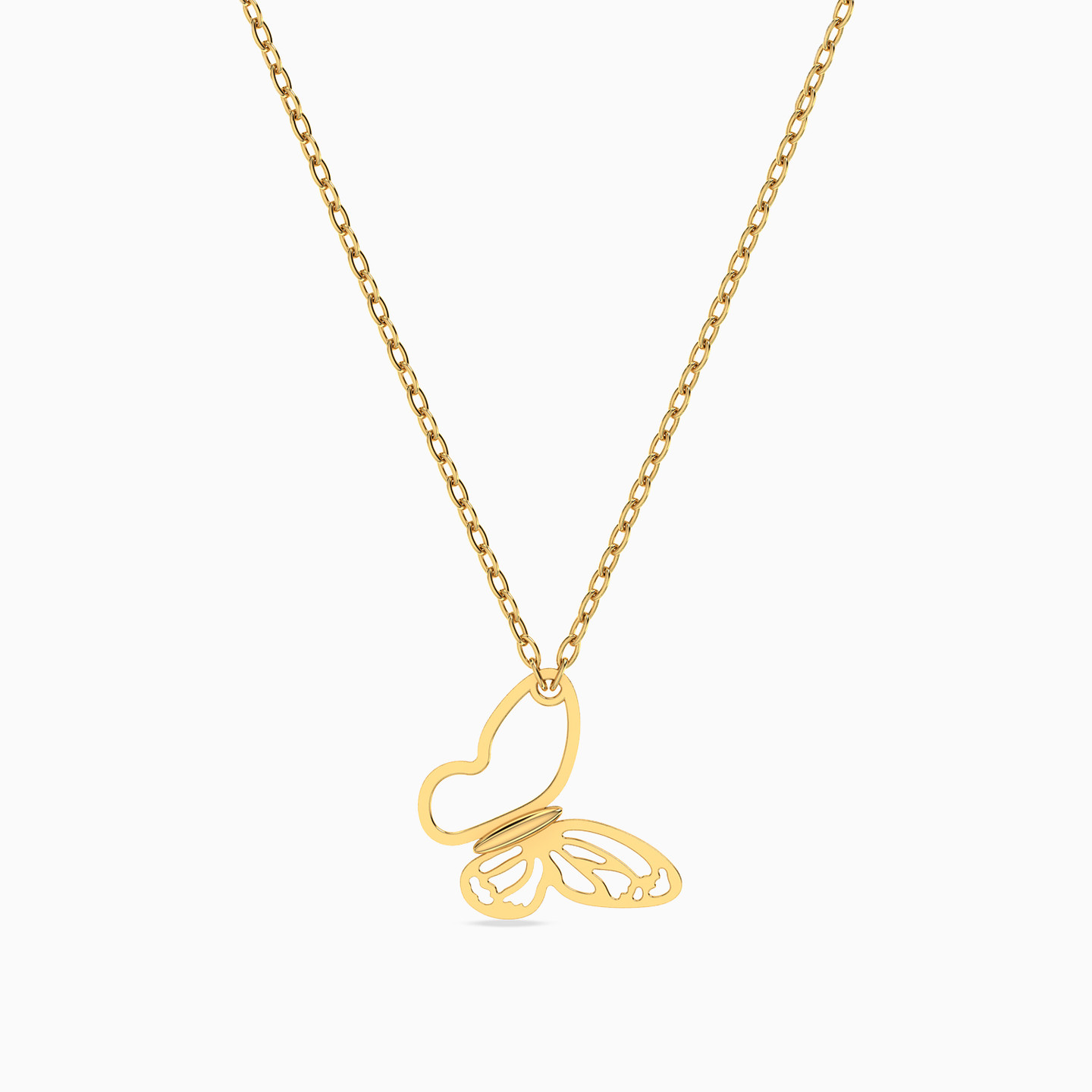 Butterfly Necklace In 18K Gold