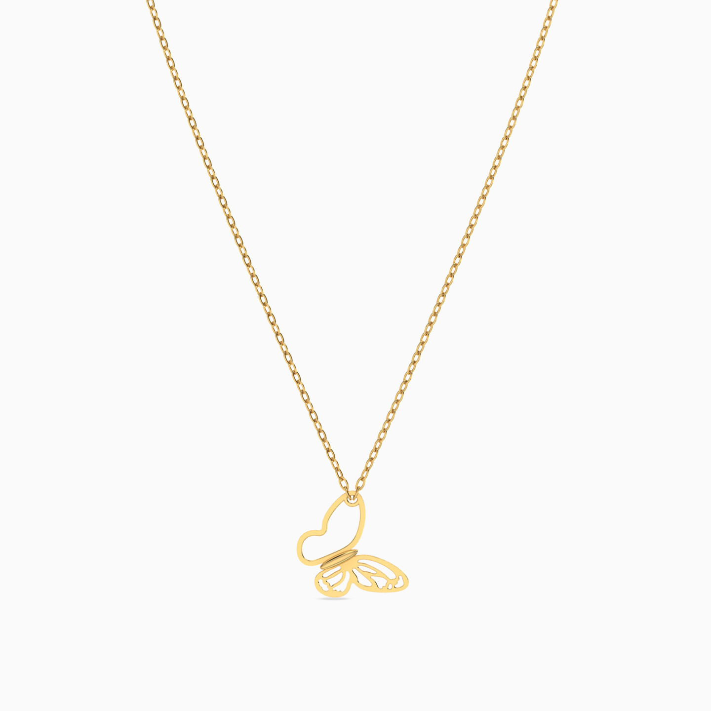 Butterfly Necklace In 18K Gold - 3