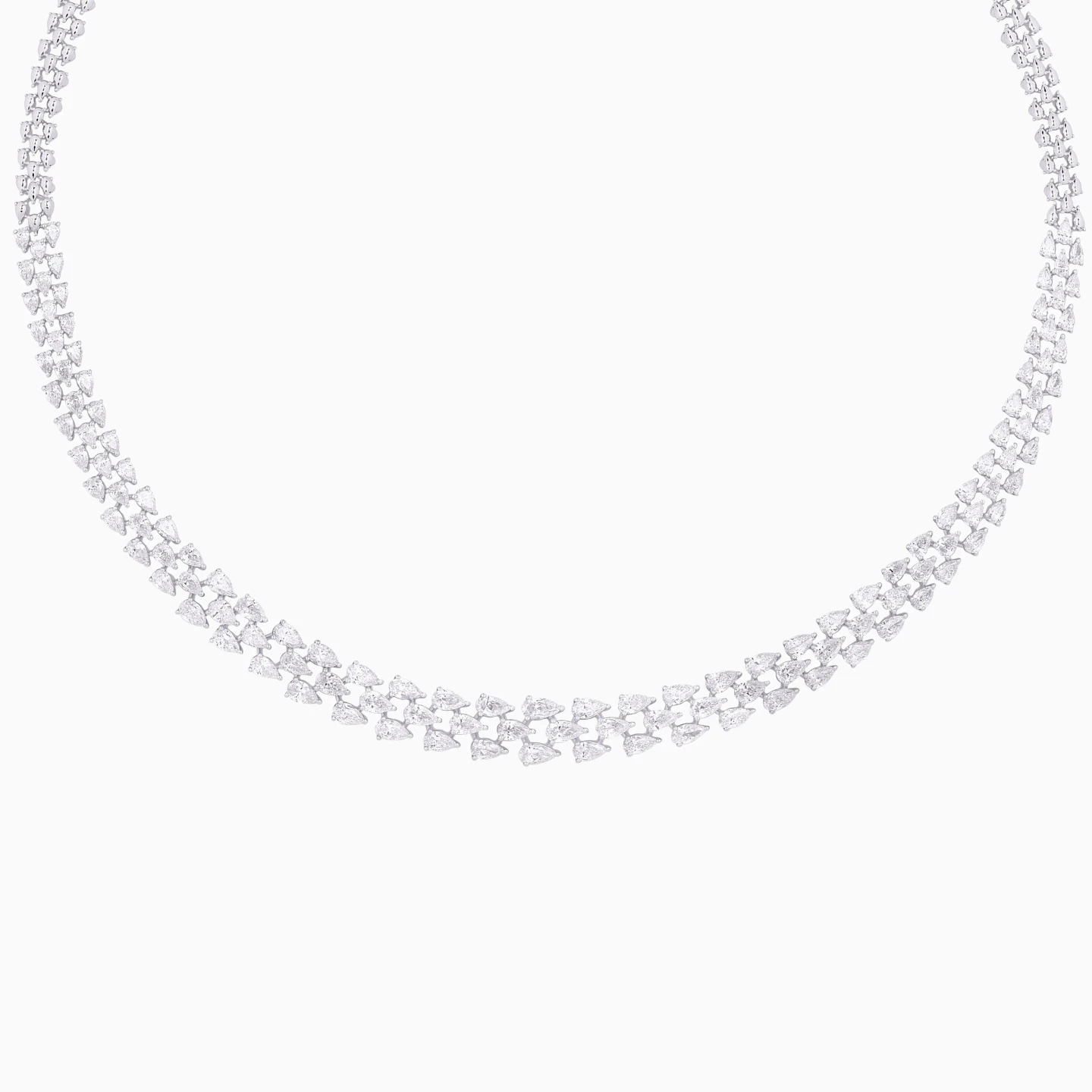 Leaves Pear Cut Diamond Necklace in 18K Gold Leaves Pear Cut Diamond Necklace in 18K Gold