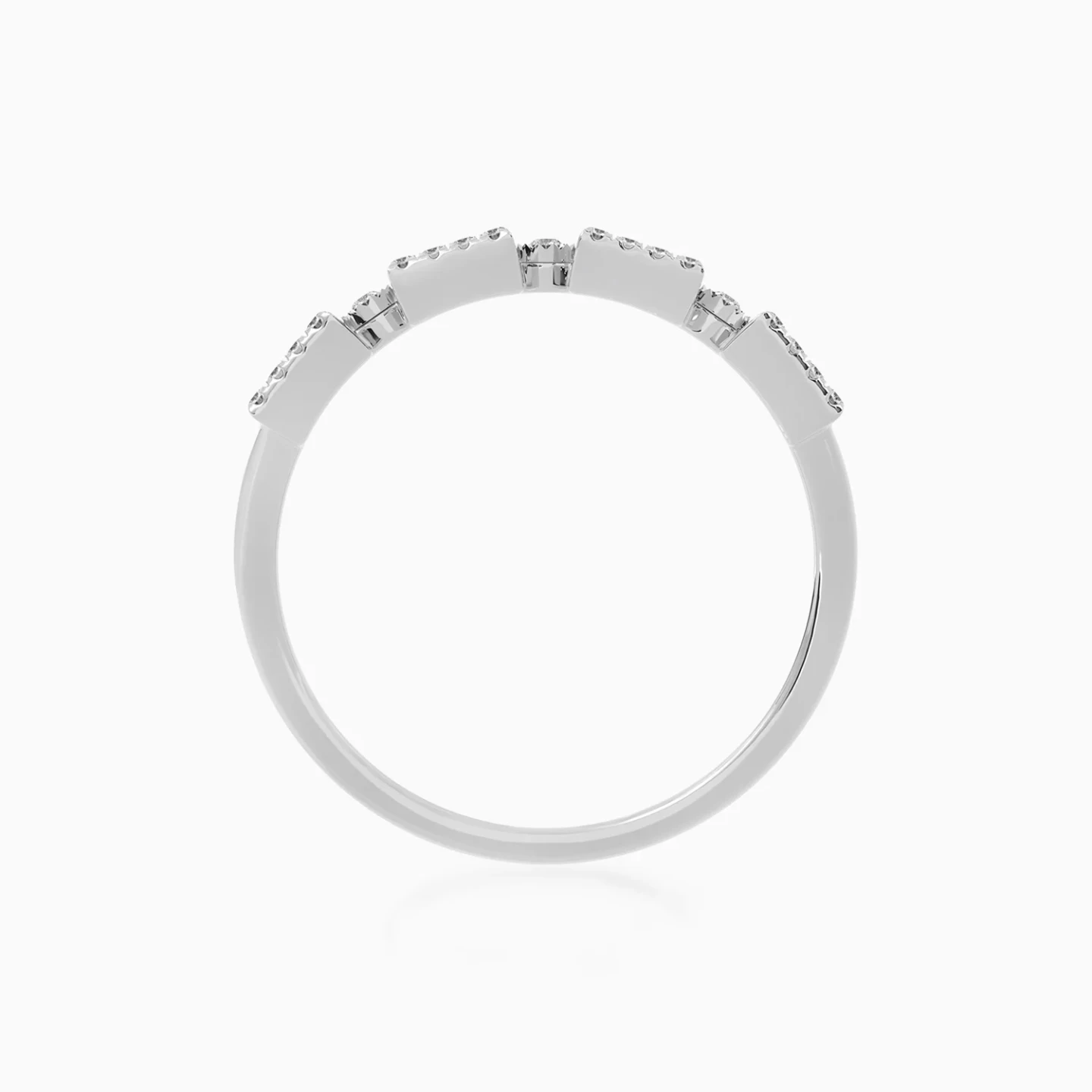 Open Square Shapes Diamond Ring in 18K Gold - 4 Open Square Shapes Diamond Ring in 18K Gold - 4