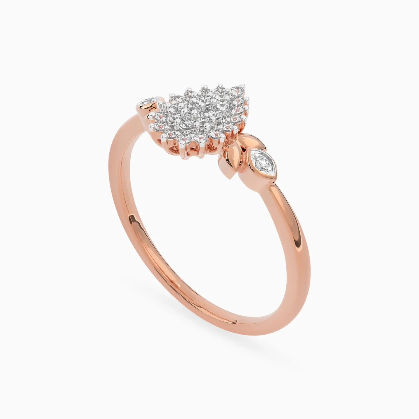 Pear Cluster & Leaves Diamond Ring in 18K Gold - 3 Pear Cluster & Leaves Diamond Ring in 18K Gold - 3