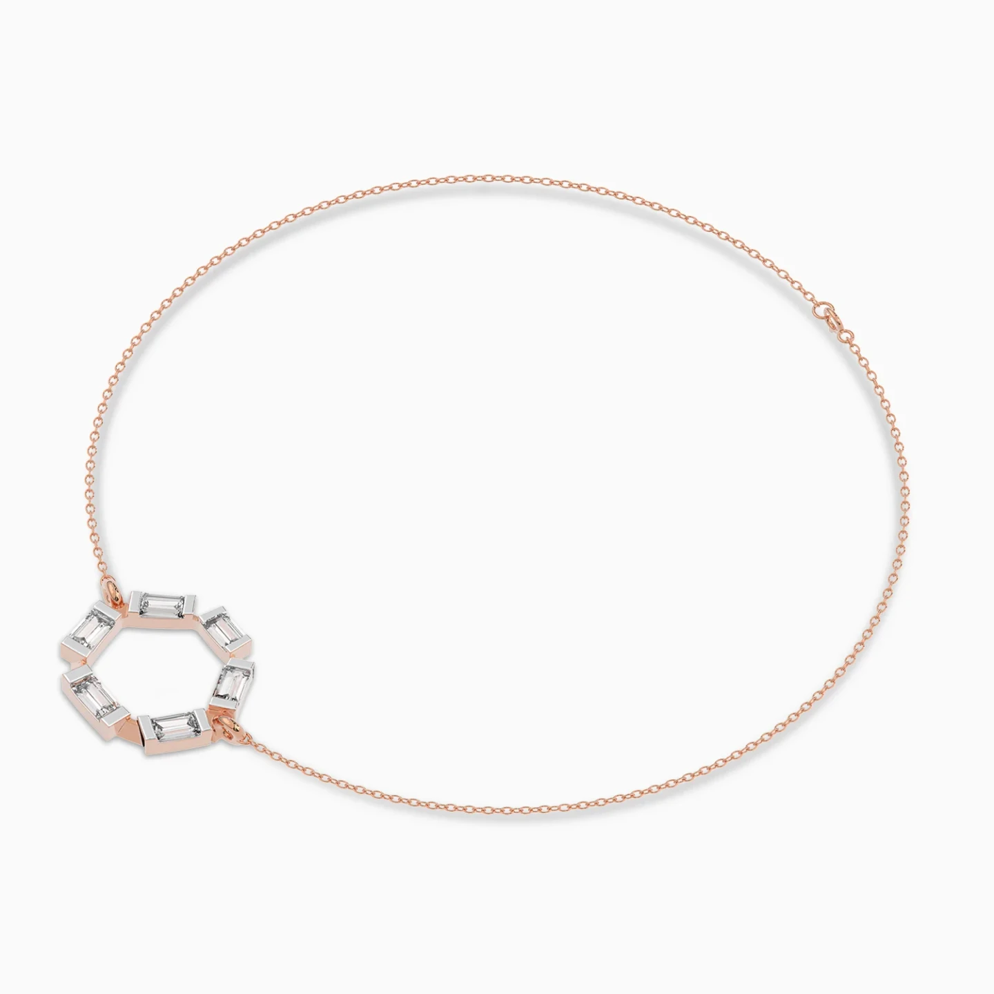 Hexagon & Baguette Diamond Chain Bracelet in 18K Gold - 3 Hexagon & Baguette Diamond Chain Bracelet in 18K Gold - 3
