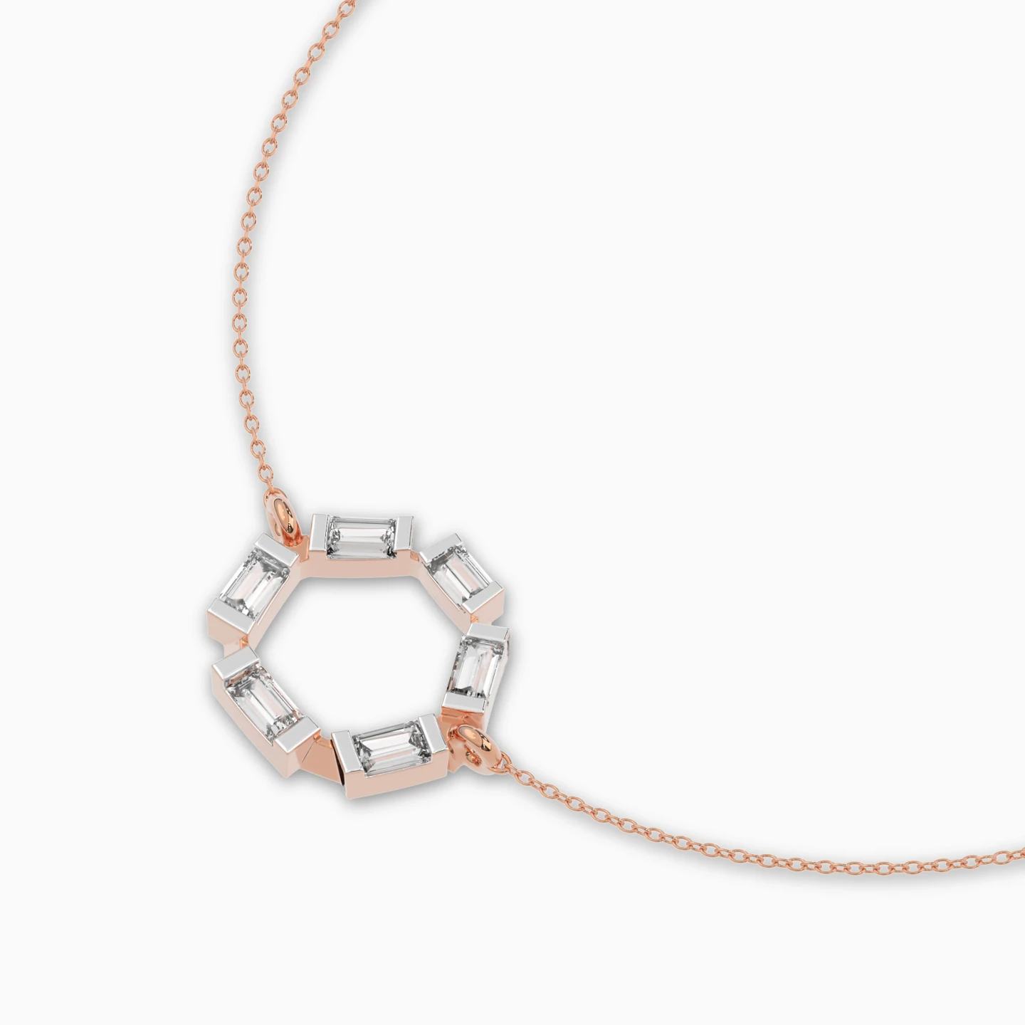 Hexagon & Baguette Diamond Chain Bracelet in 18K Gold - 4 Hexagon & Baguette Diamond Chain Bracelet in 18K Gold - 4