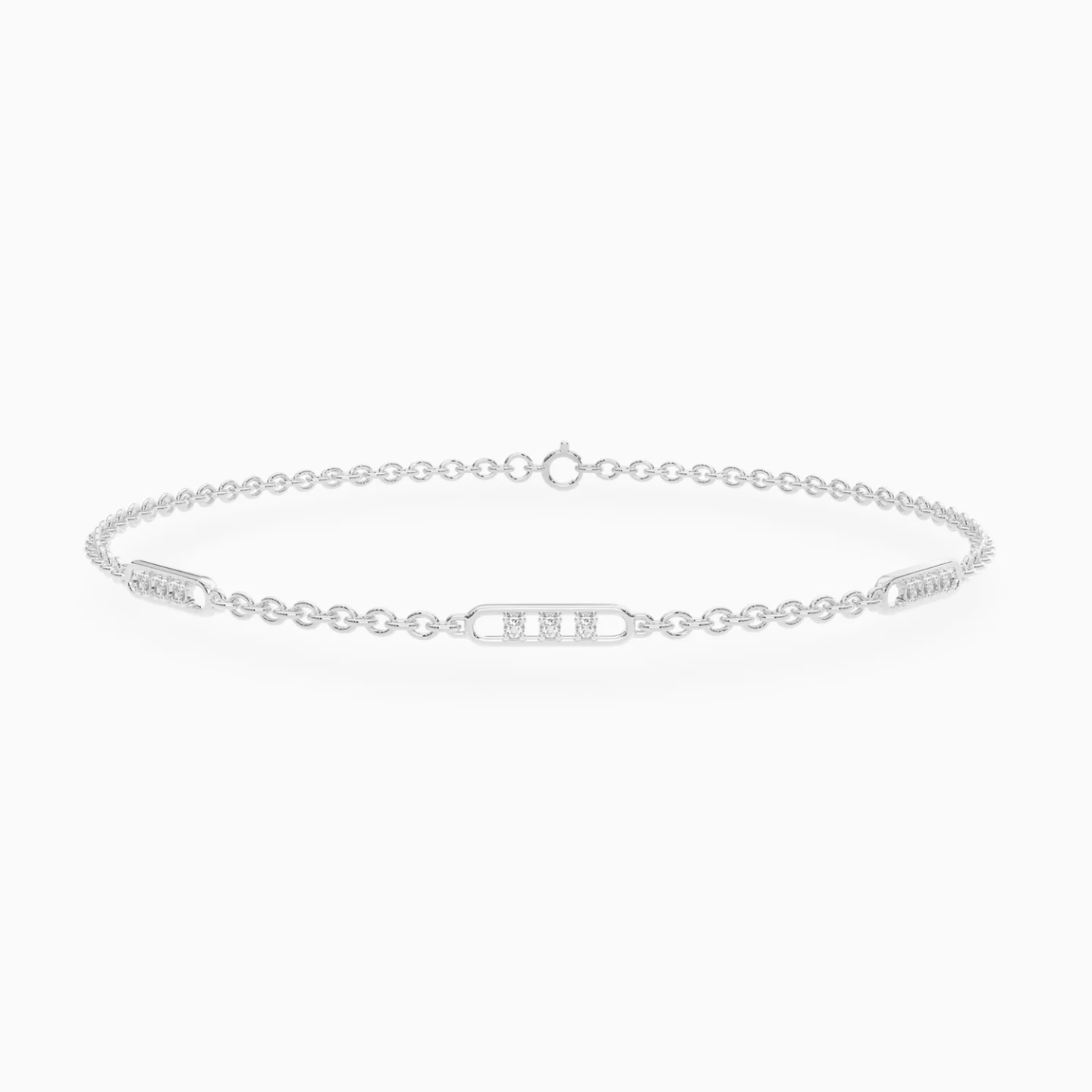 Elongated Links Diamond Chain Bracelet in 18K Gold Elongated Links Diamond Chain Bracelet in 18K Gold