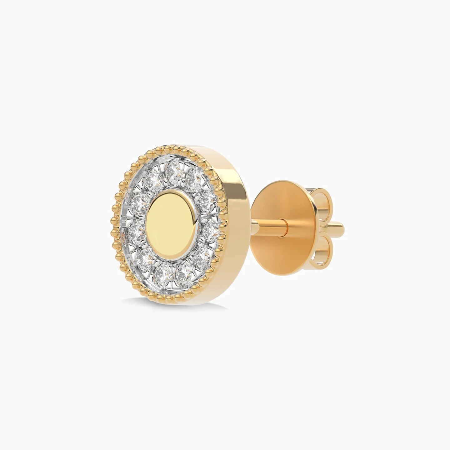 Round Halo Diamond Stud Earrings in 18K Gold - 4 Round Halo Diamond Stud Earrings in 18K Gold - 4