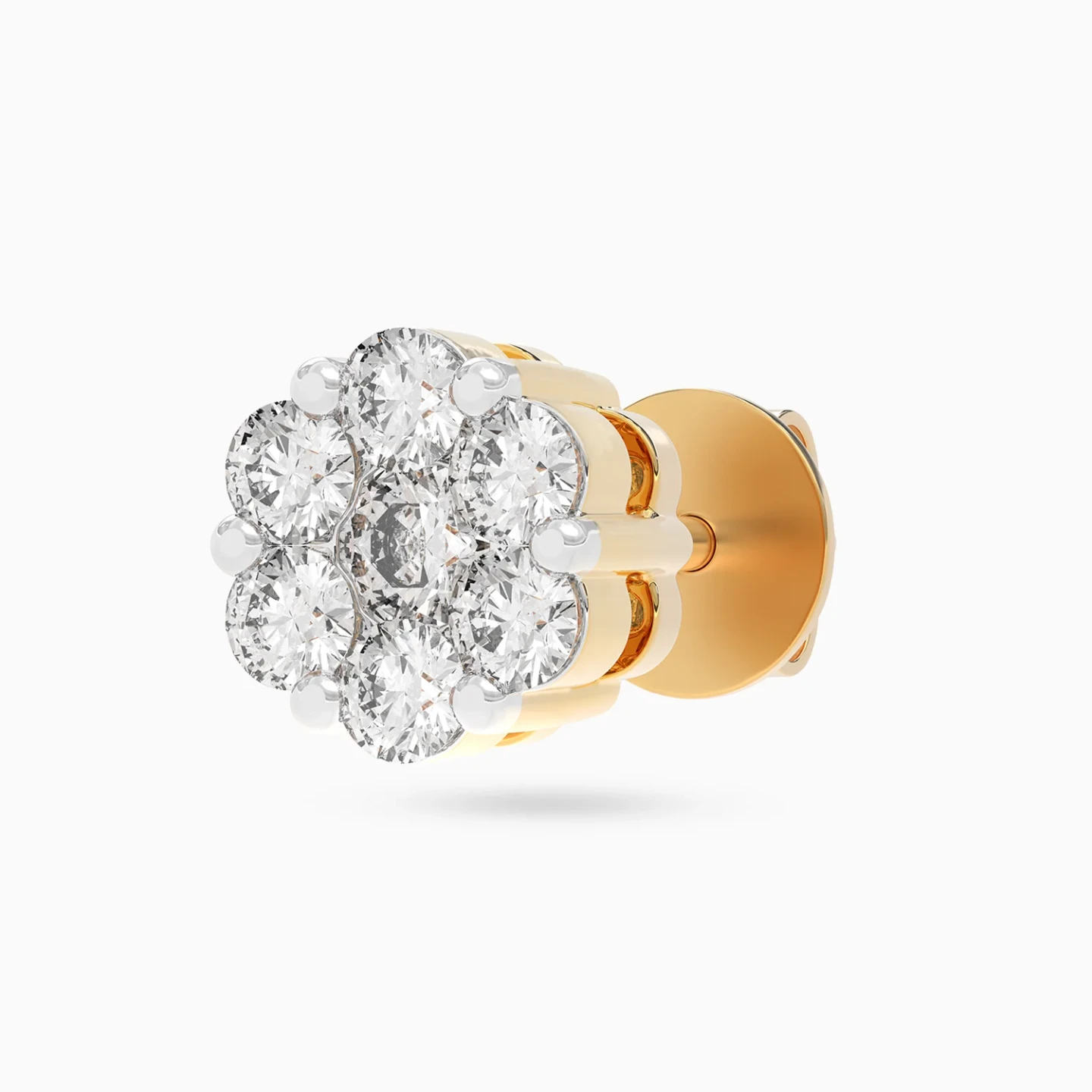 Flower Cluster Diamond Stud Earrings in 18K Gold - 4 Flower Cluster Diamond Stud Earrings in 18K Gold - 4