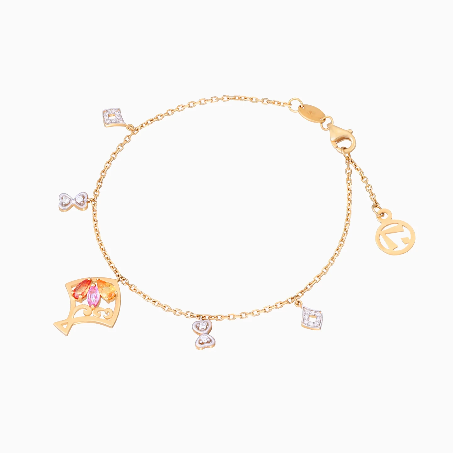Fan & Bow Diamond Chain Bracelet in 18K Gold - 3 Fan & Bow Diamond Chain Bracelet in 18K Gold - 3