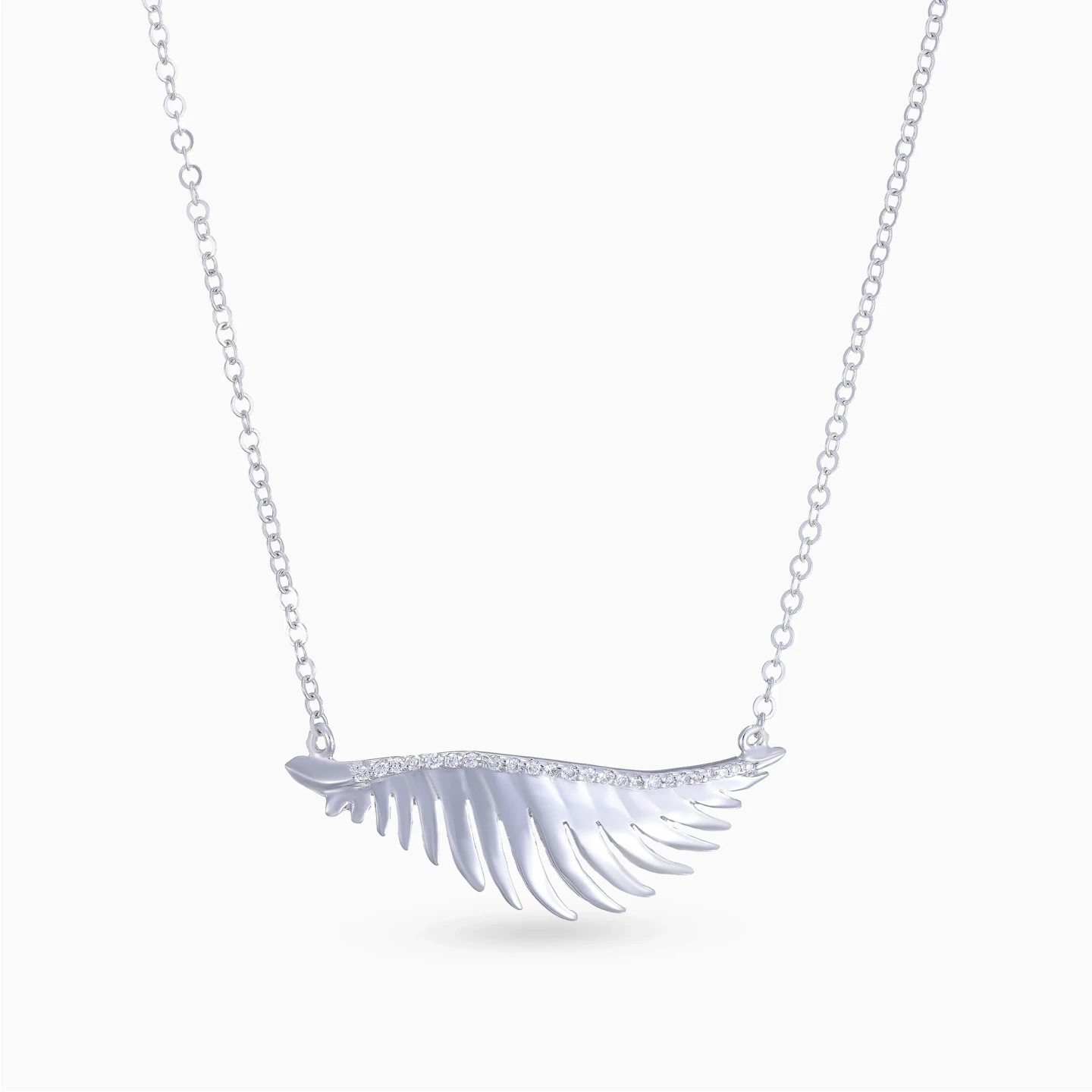 Sculpted Feather Diamond Necklace in 18K Gold Sculpted Feather Diamond Necklace in 18K Gold