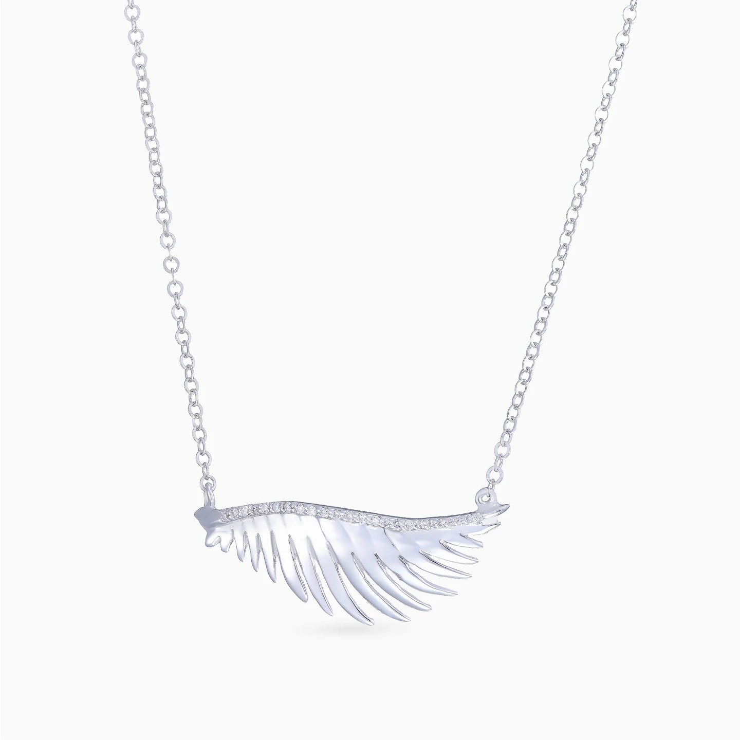 Sculpted Feather Diamond Necklace in 18K Gold - 2 Sculpted Feather Diamond Necklace in 18K Gold - 2
