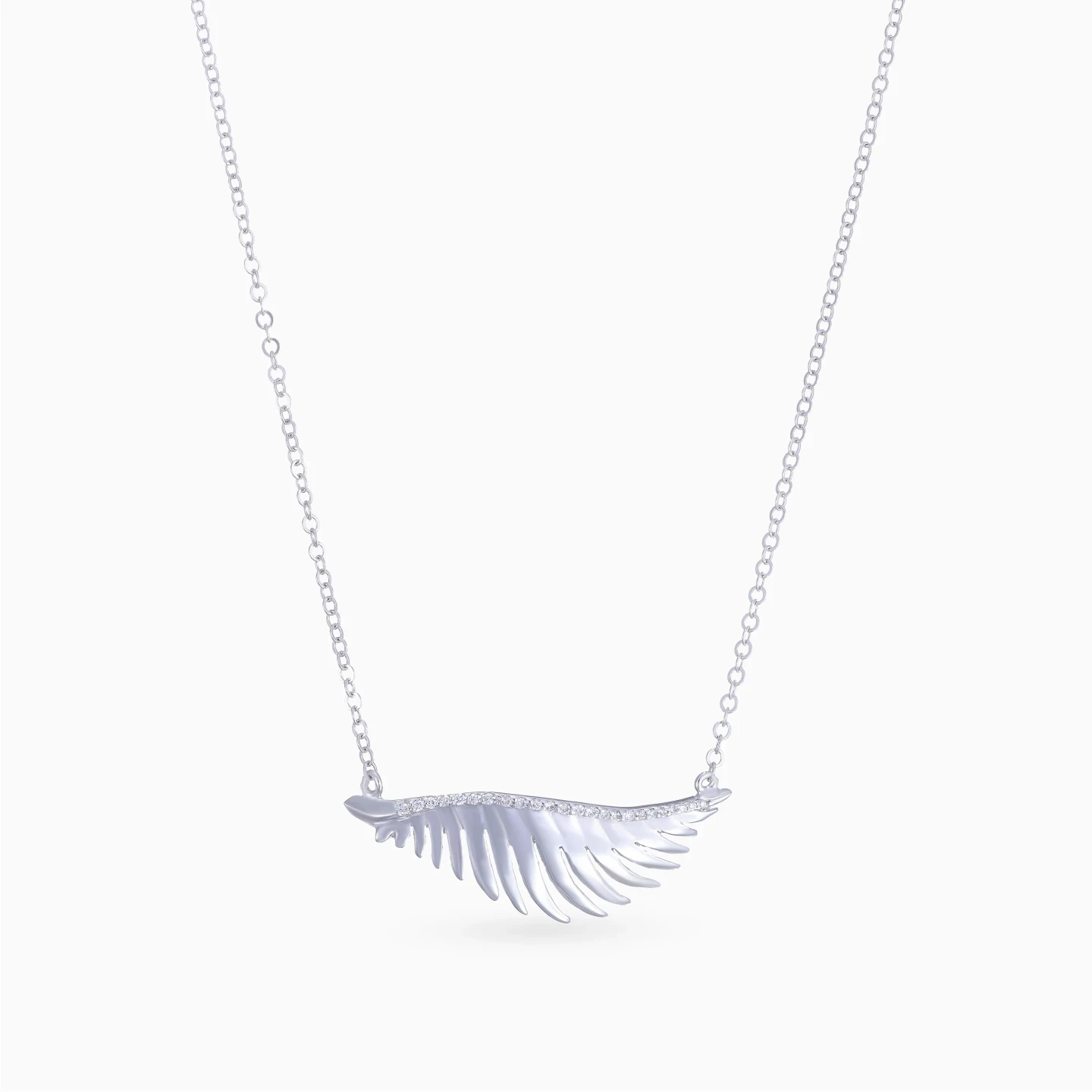 Sculpted Feather Diamond Necklace in 18K Gold - 3 Sculpted Feather Diamond Necklace in 18K Gold - 3
