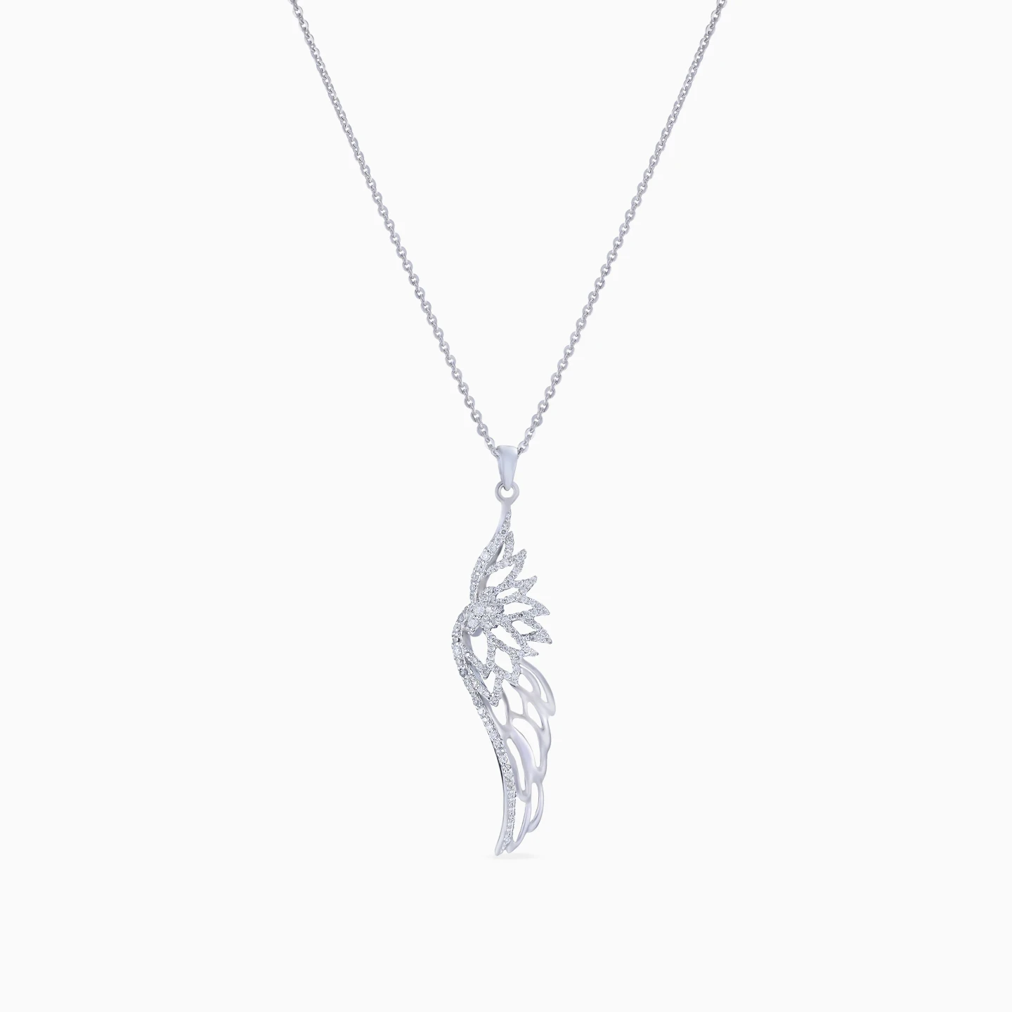 Wing Diamond Necklace in 18K Gold - 3 Wing Diamond Necklace in 18K Gold - 3
