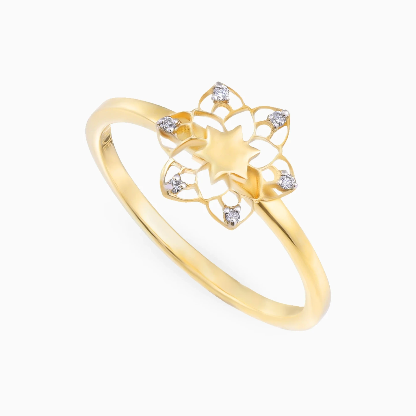 Openwork Flower Diamond Ring in 18K Gold - 3 Openwork Flower Diamond Ring in 18K Gold - 3