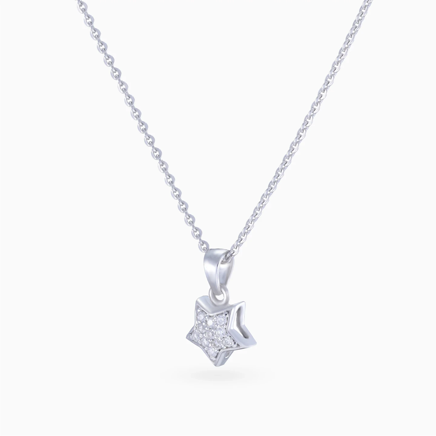 Star Cluster Diamond Necklace in 18K Gold - 2 Star Cluster Diamond Necklace in 18K Gold - 2