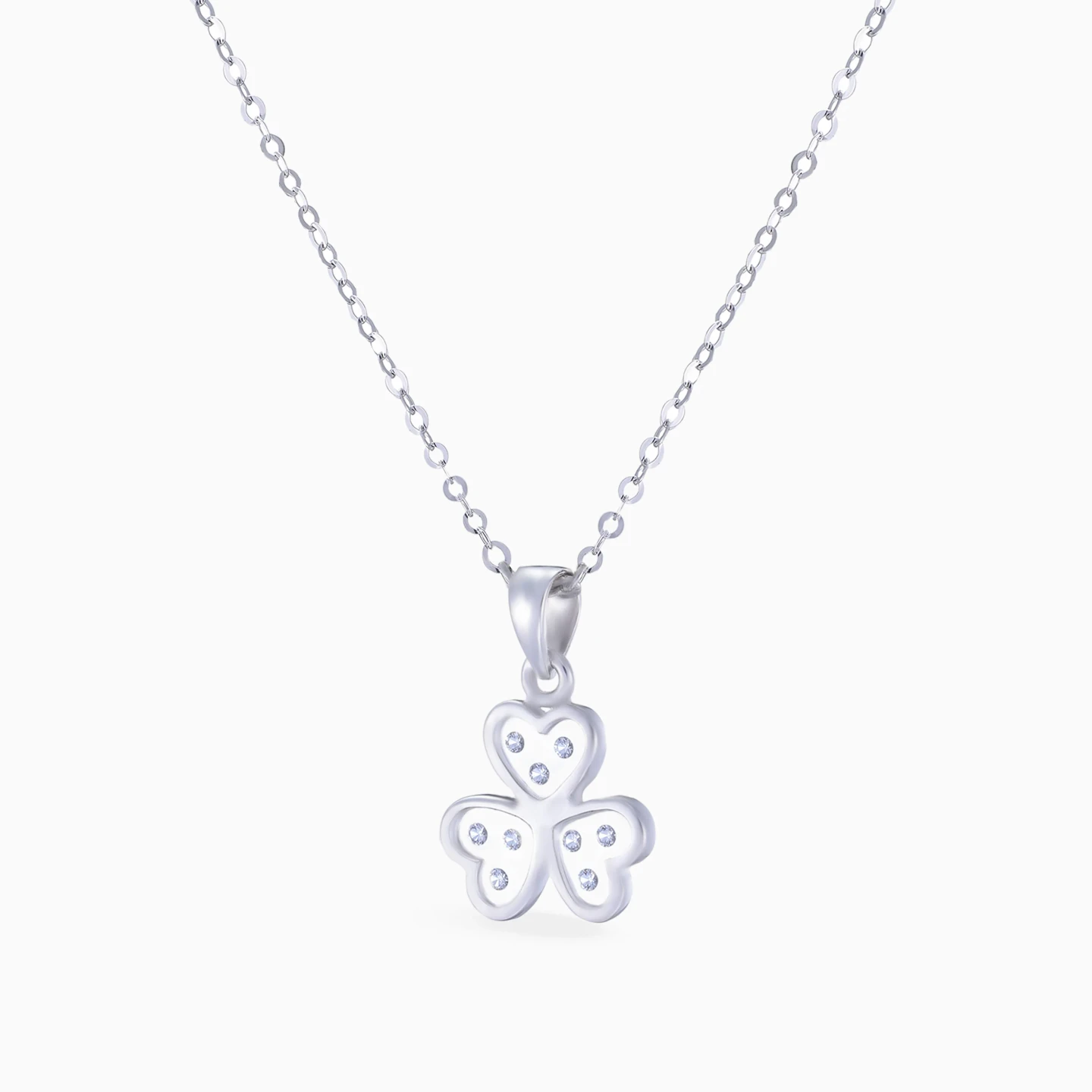 Heart Leaf Clover Diamond Necklace in 18K Gold - 2 Heart Leaf Clover Diamond Necklace in 18K Gold - 2