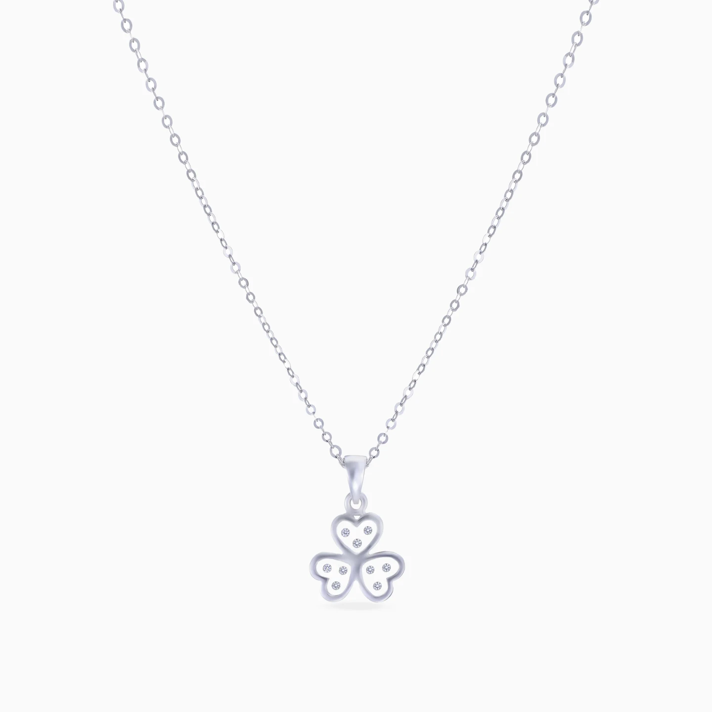 Heart Leaf Clover Diamond Necklace in 18K Gold - 3 Heart Leaf Clover Diamond Necklace in 18K Gold - 3