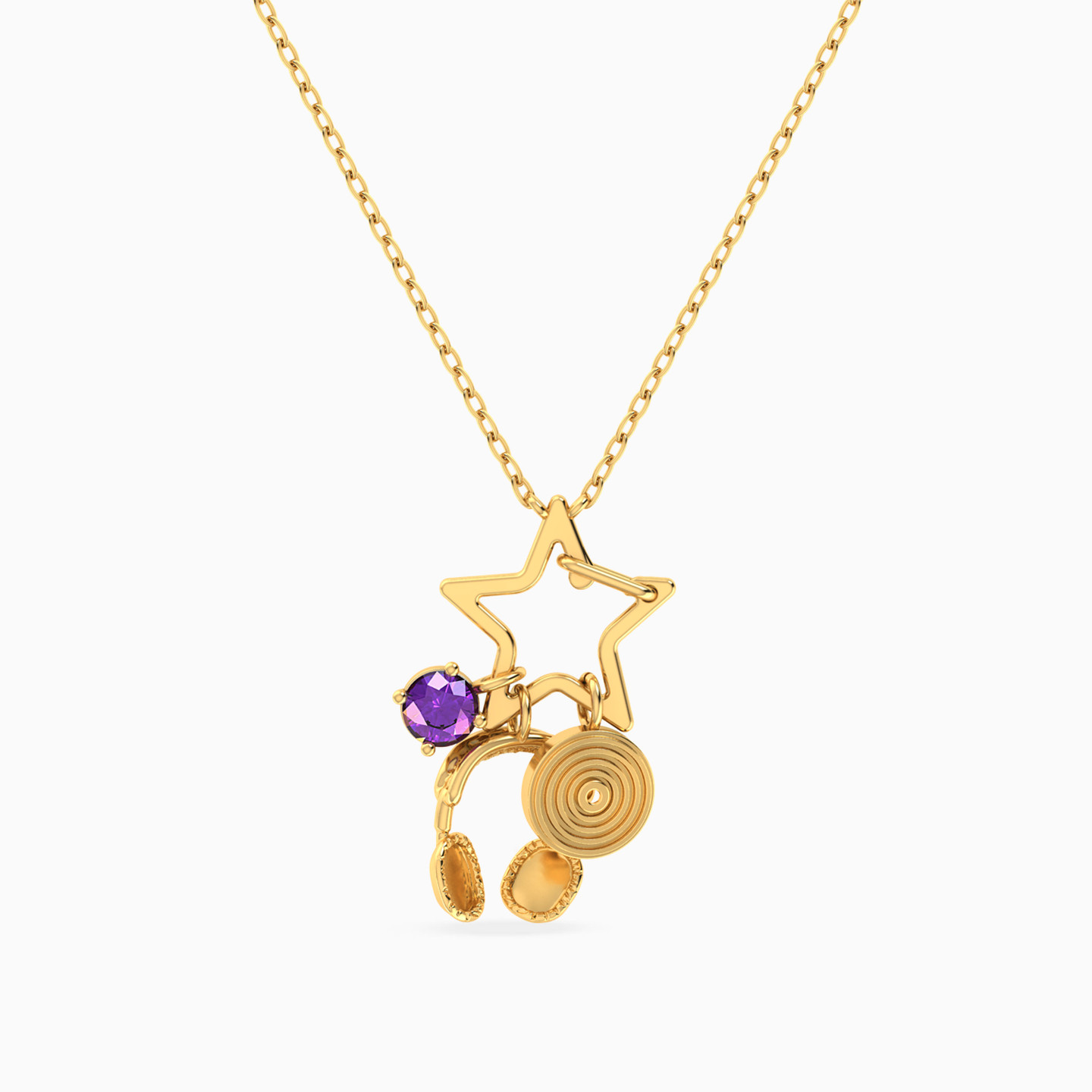 Music Lover Purple Stone Necklace in 18K Gold Music Lover Purple Stone Necklace in 18K Gold