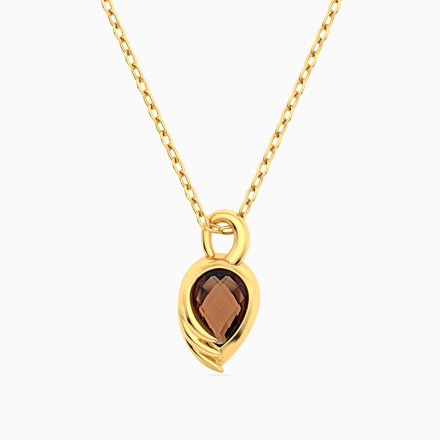 Flamingo Amber Stone Necklace in 18K Gold Flamingo Amber Stone Necklace in 18K Gold