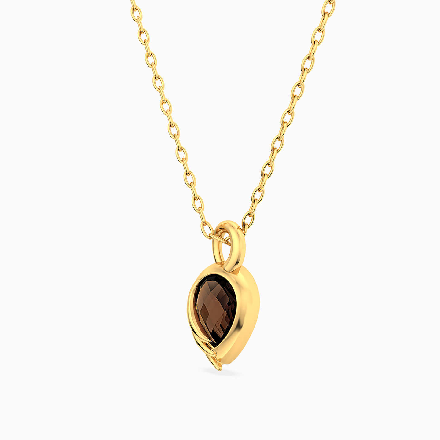 Flamingo Amber Stone Necklace in 18K Gold - 2 Flamingo Amber Stone Necklace in 18K Gold - 2