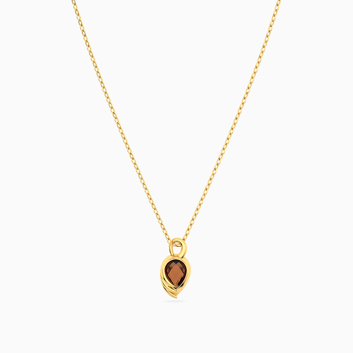 Flamingo Amber Stone Necklace in 18K Gold - 3 Flamingo Amber Stone Necklace in 18K Gold - 3