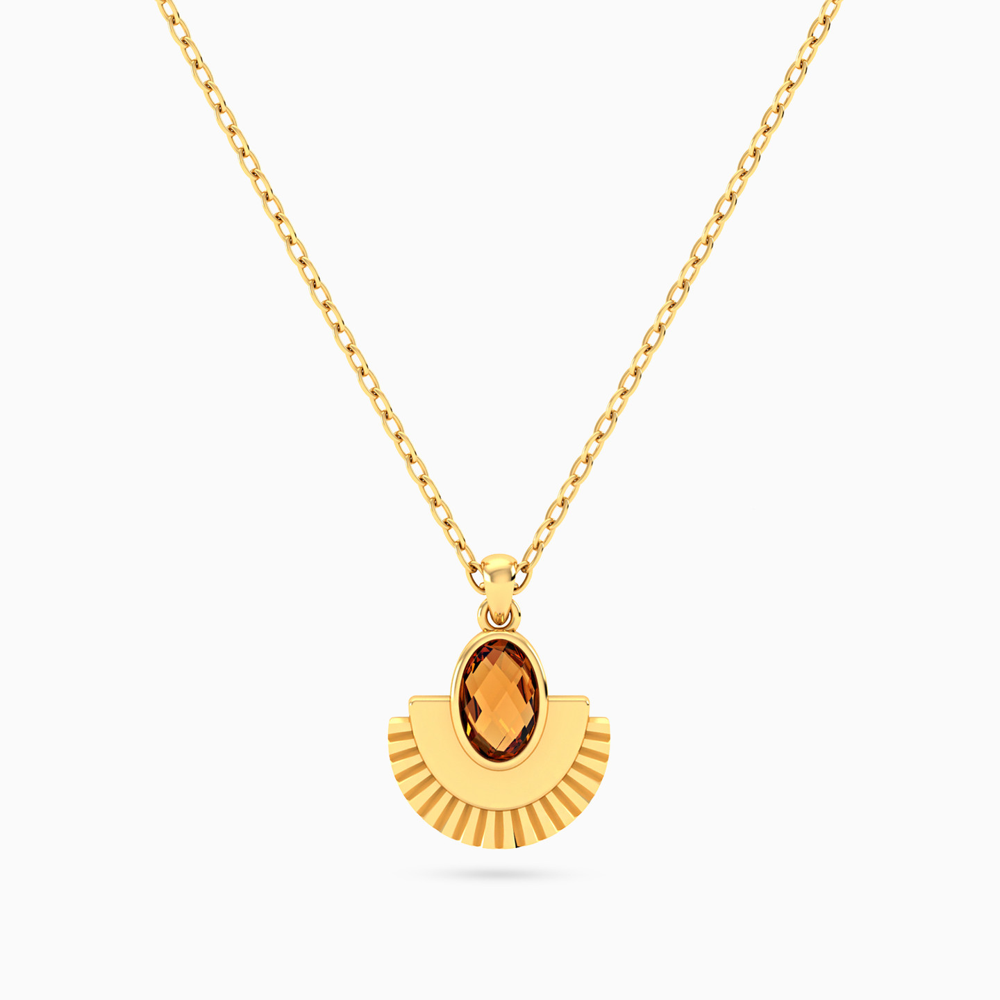 Summer Sun Amber Stone Necklace in 18K Gold Summer Sun Amber Stone Necklace in 18K Gold