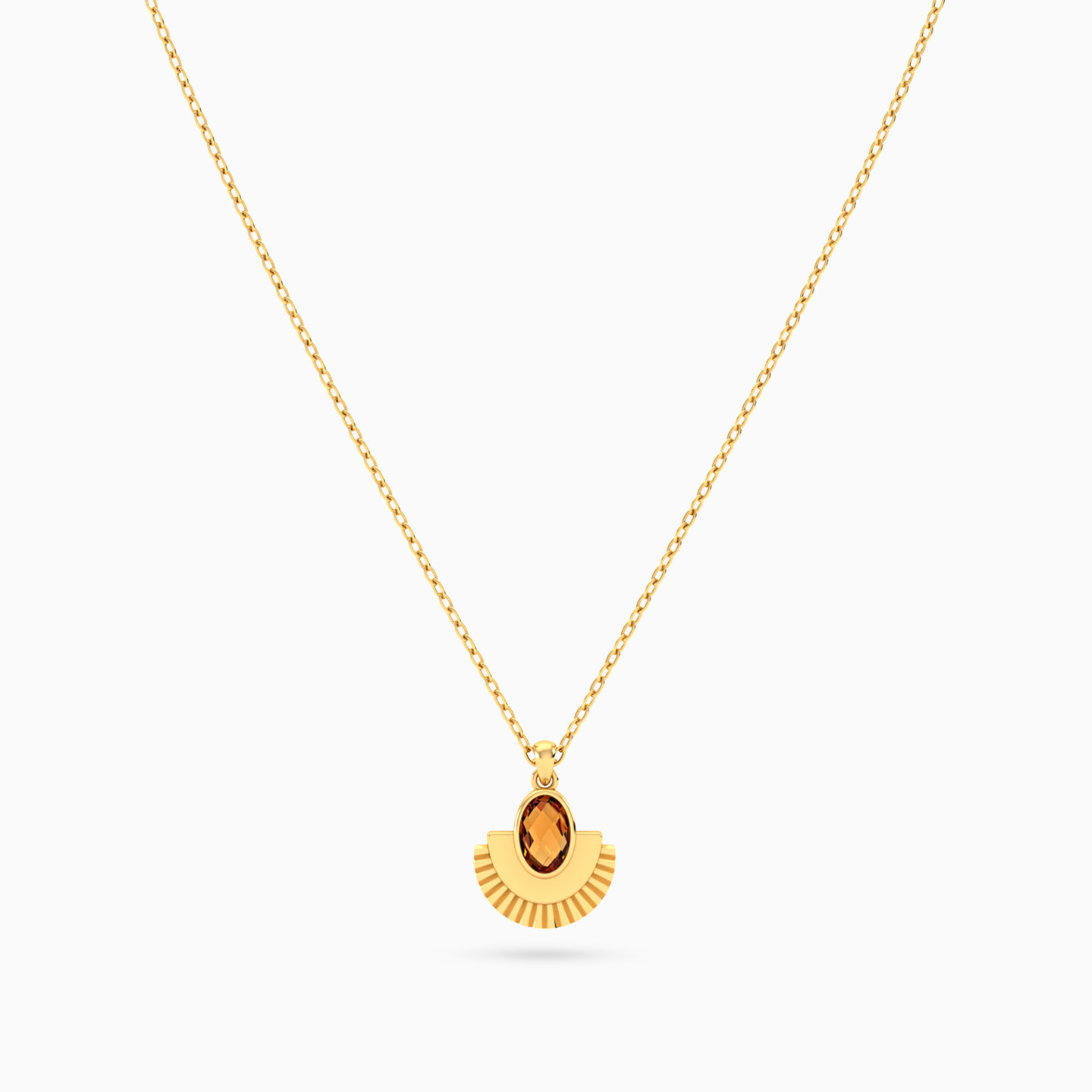 Summer Sun Amber Stone Necklace in 18K Gold - 3 Summer Sun Amber Stone Necklace in 18K Gold - 3