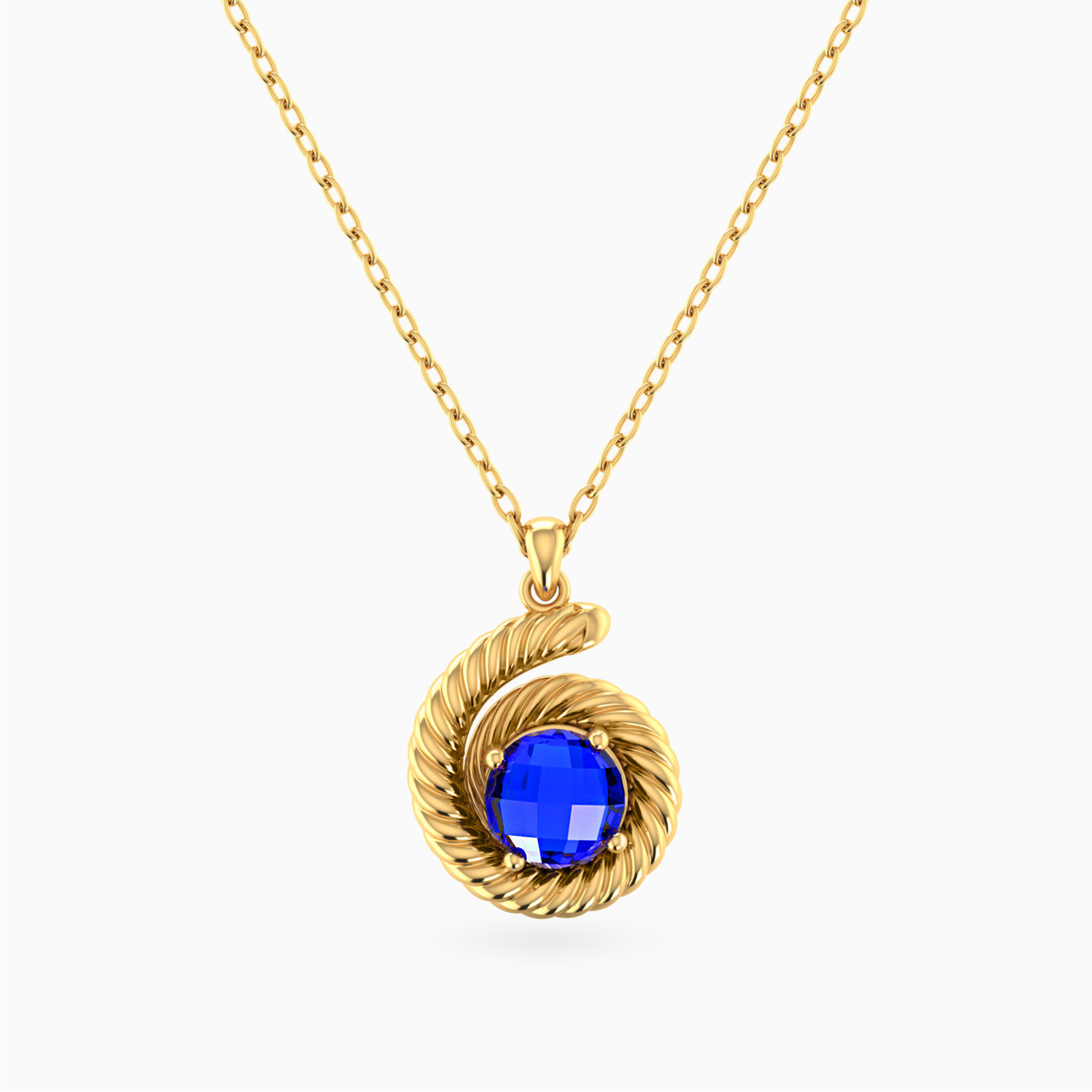 Ocean Waves Blue Stone Necklace in 18K Gold Ocean Waves Blue Stone Necklace in 18K Gold