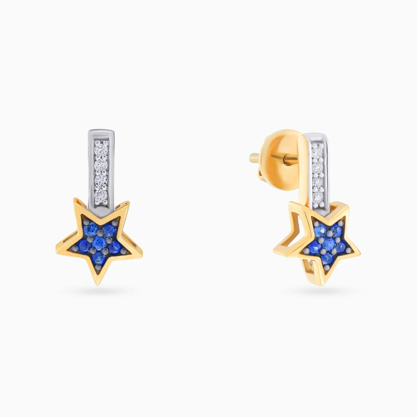 Star Diamonds & Sapphire Stud Earrings in 18K Gold Star Diamonds & Sapphire Stud Earrings in 18K Gold