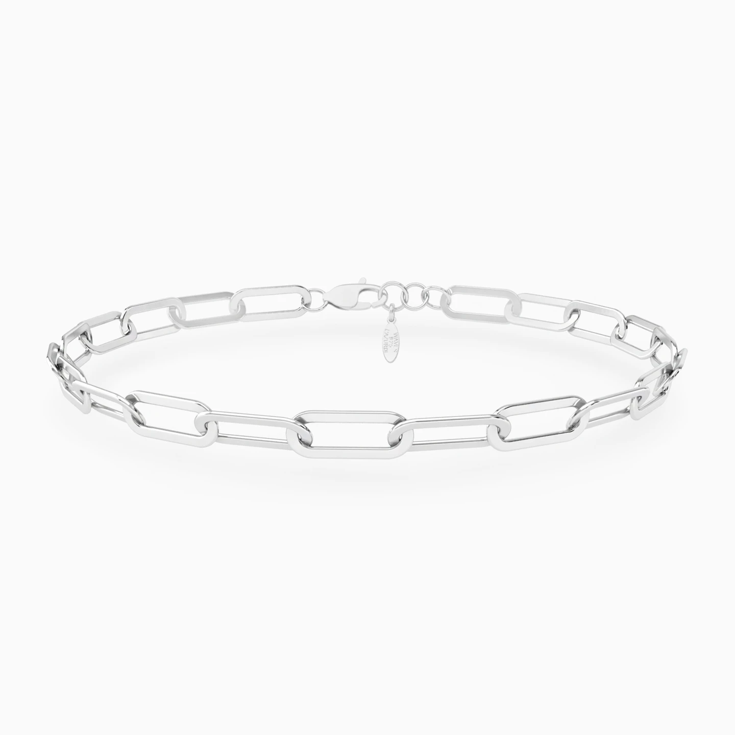 Paperclip Links Chain Bracelet in Sterling Silver Paperclip Links Chain Bracelet in Sterling Silver