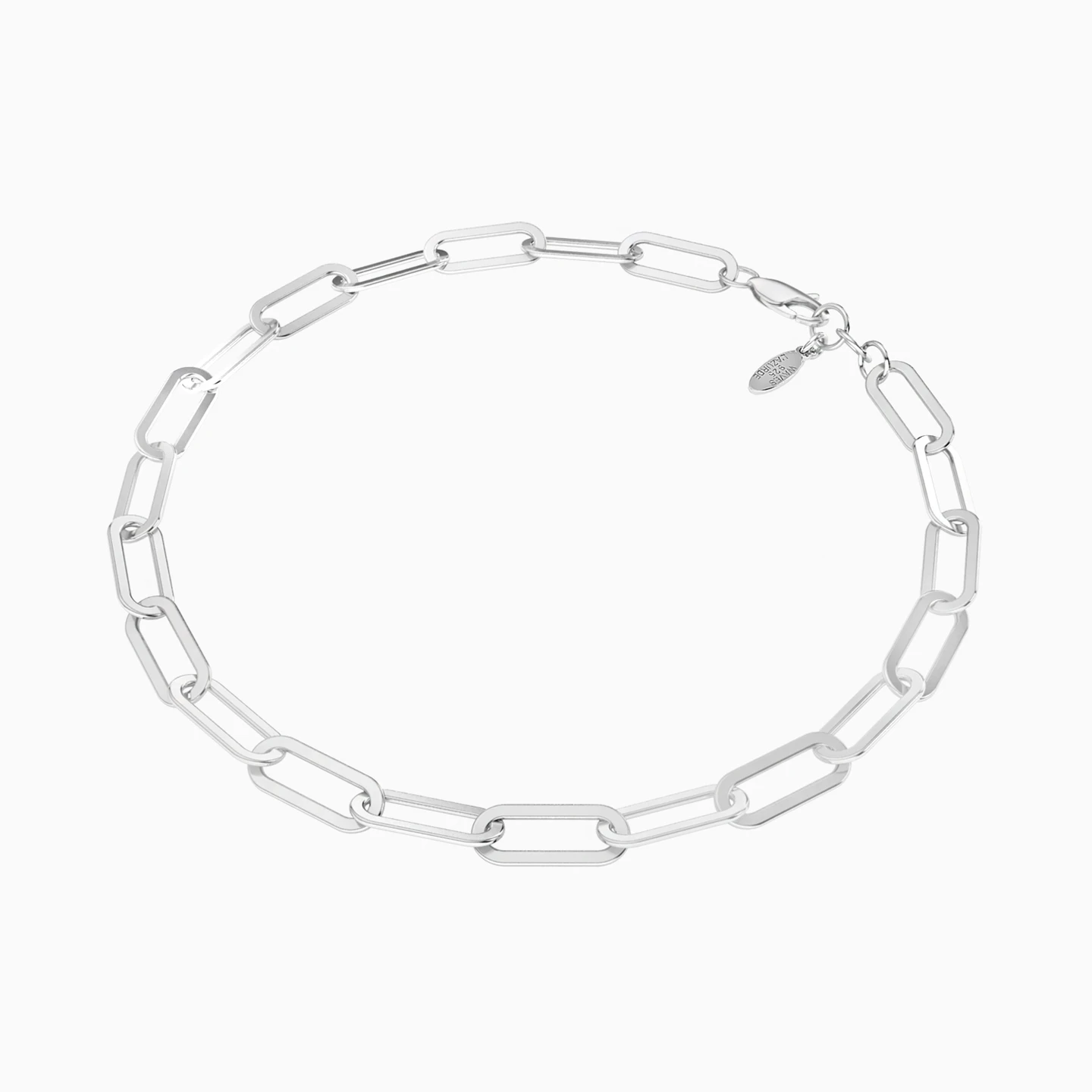 Paperclip Links Chain Bracelet in Sterling Silver - 3 Paperclip Links Chain Bracelet in Sterling Silver - 3