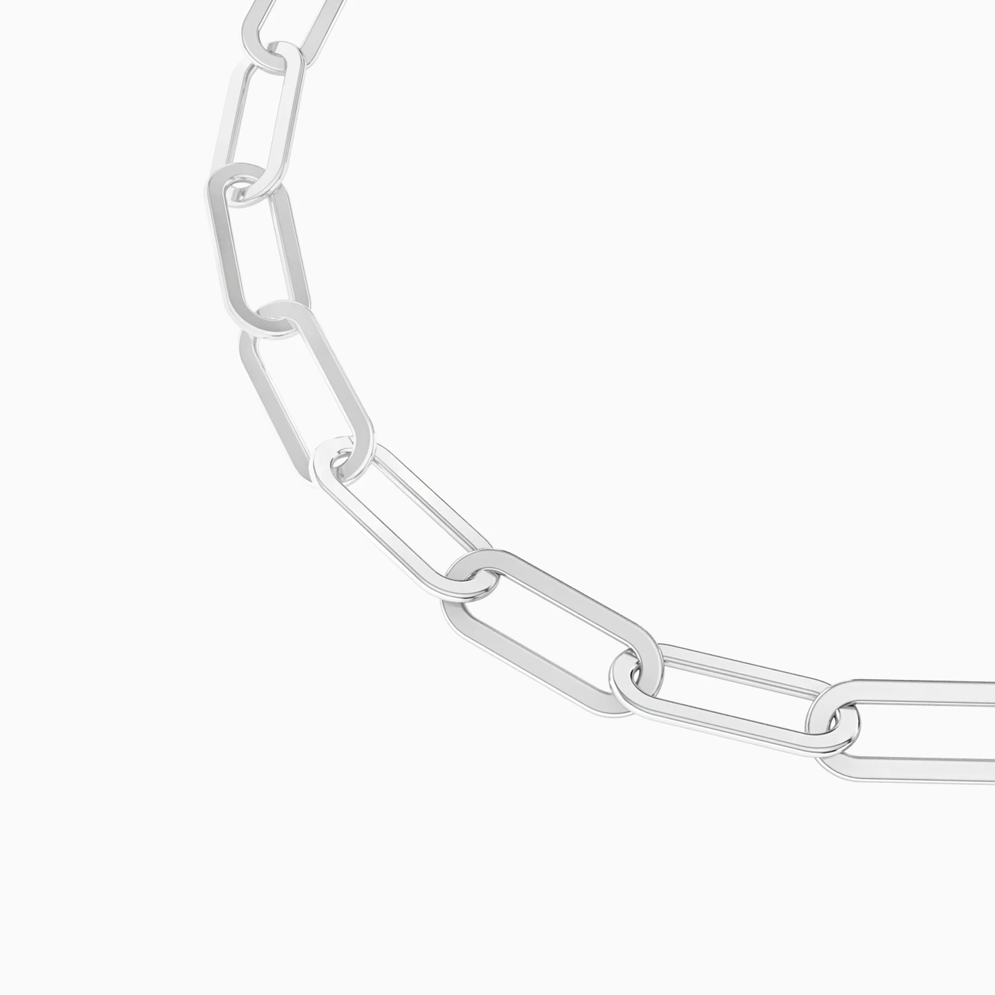 Paperclip Links Chain Bracelet in Sterling Silver - 4 Paperclip Links Chain Bracelet in Sterling Silver - 4