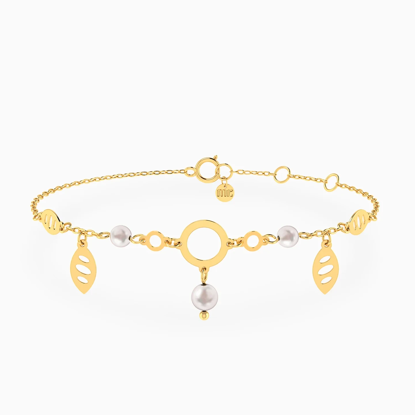 Eye Motif & Round Link Pearl Chain Bracelet in 18K Gold Eye Motif & Round Link Pearl Chain Bracelet in 18K Gold