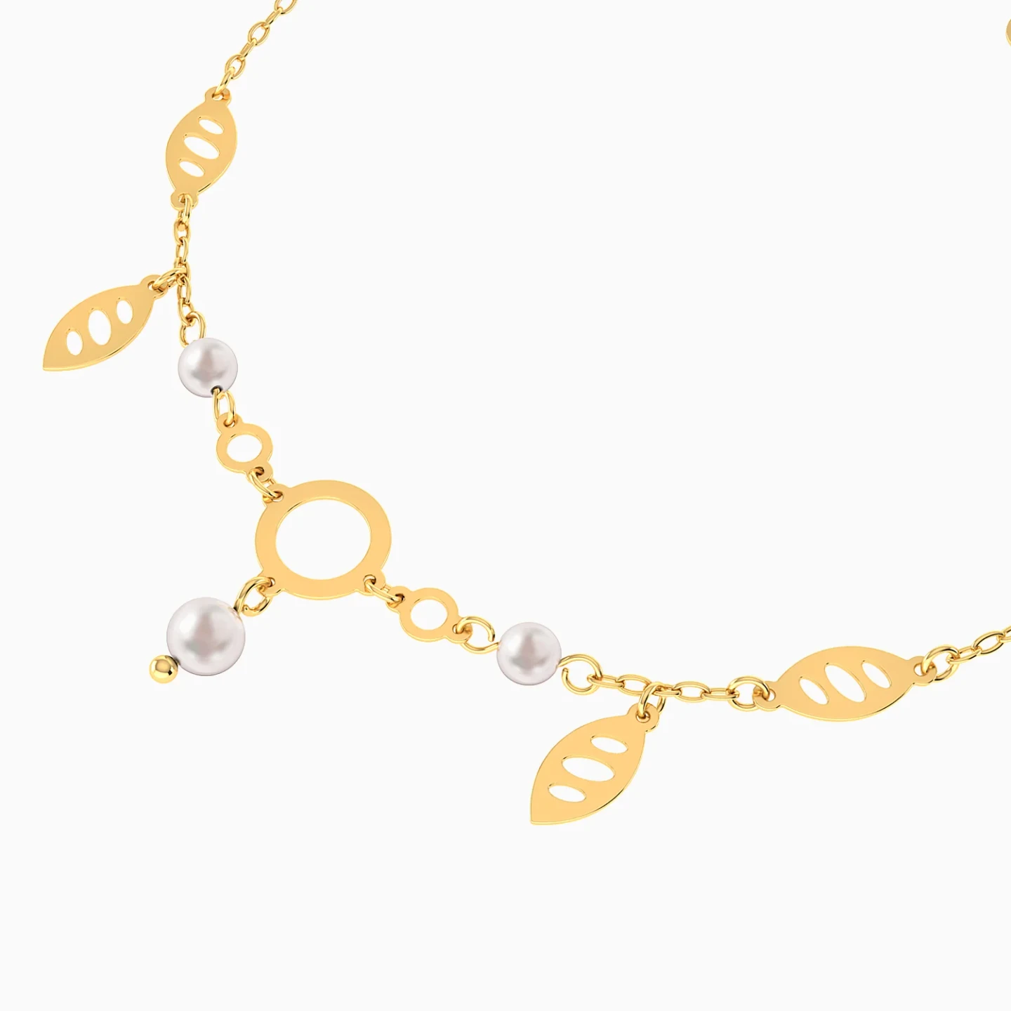 Eye Motif & Round Link Pearl Chain Bracelet in 18K Gold - 4 Eye Motif & Round Link Pearl Chain Bracelet in 18K Gold - 4
