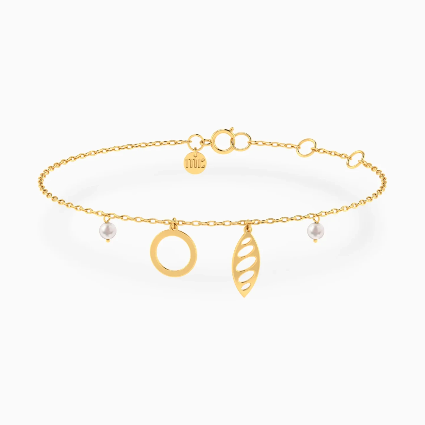 Eye Motif & Round Link Pearl Chain Bracelet in 18K Gold Eye Motif & Round Link Pearl Chain Bracelet in 18K Gold