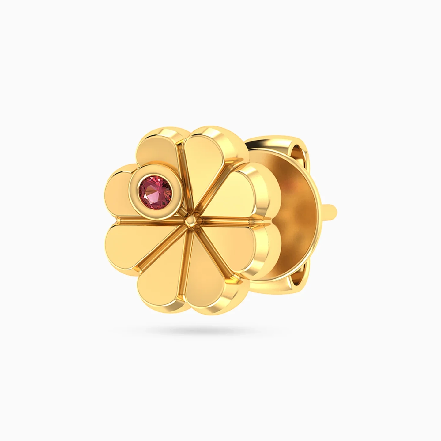 Kids Four Leaf Clover Pink Stone Stud Earrings in 18K Gold - 4 Kids Four Leaf Clover Pink Stone Stud Earrings in 18K Gold - 4