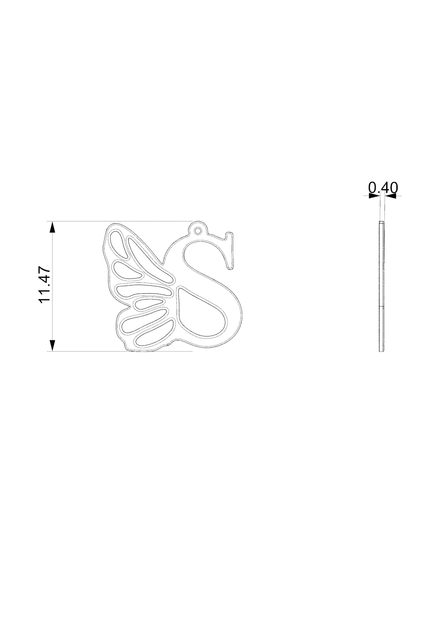 Kids Letter S & Butterfly Wing Necklace in 18K Gold - 4 Kids Letter S & Butterfly Wing Necklace in 18K Gold - 4