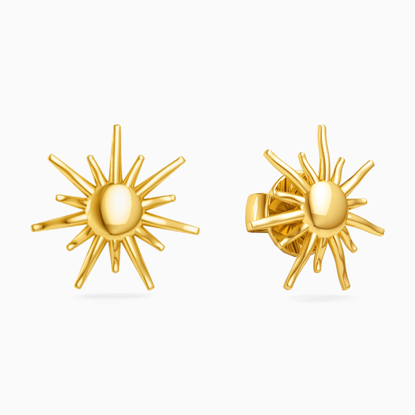 18K Gold Stud Earrings - 2