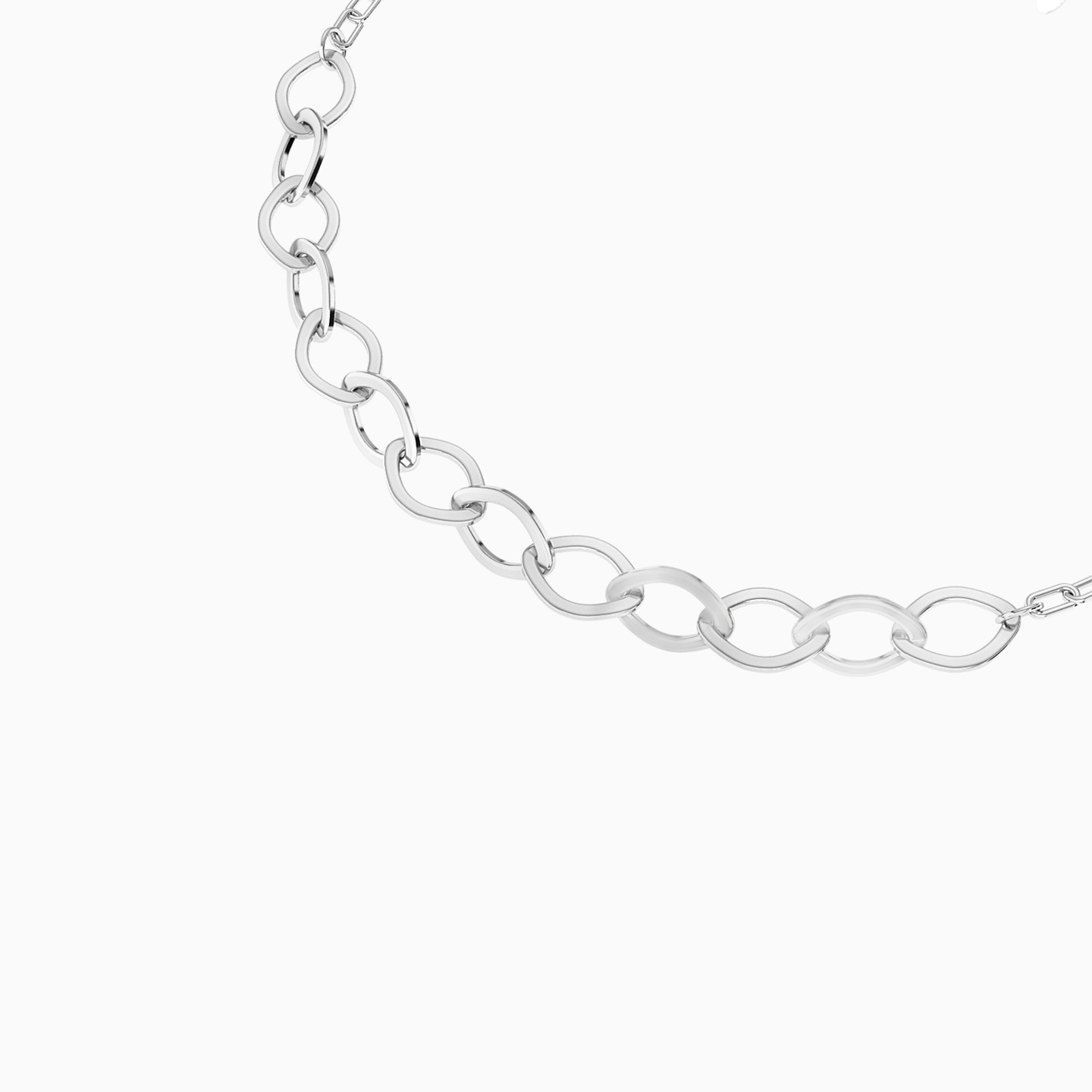 Round Linking Chain Bracelet in Silver - 4 Round Linking Chain Bracelet in Silver - 4
