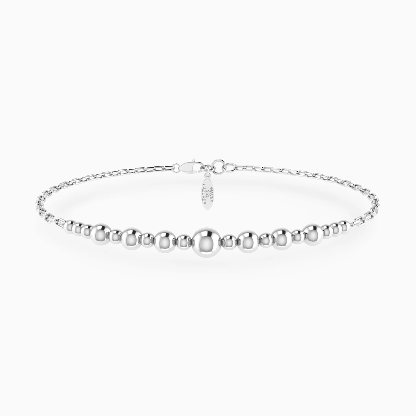 Graduating Beads Chain Bracelet in Silver Graduating Beads Chain Bracelet in Silver