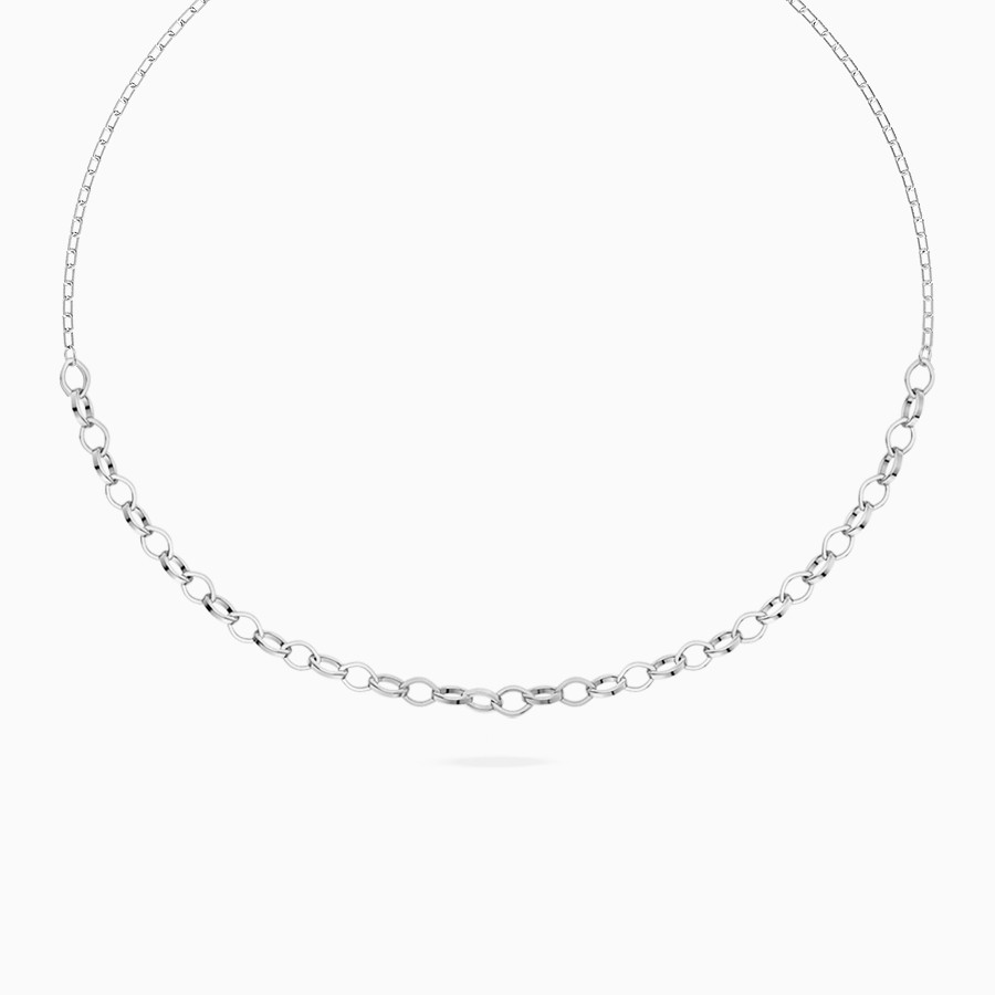 Round Links Necklace in Silver - 3 Round Links Necklace in Silver - 3