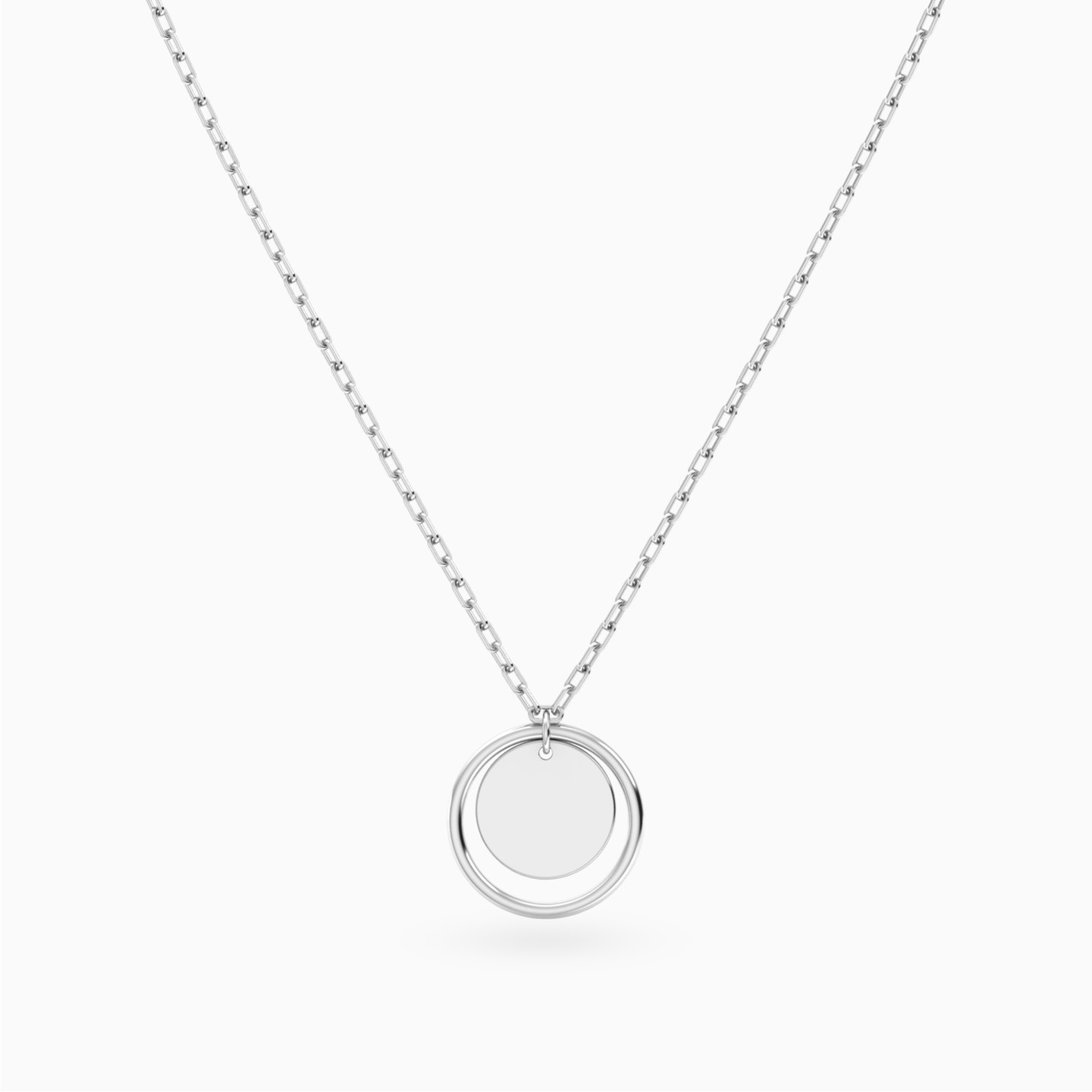 Circular Pendant Necklace in Silver - 3 Circular Pendant Necklace in Silver - 3