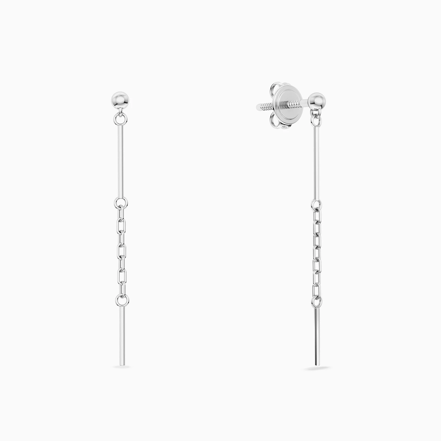 Vertical Lines Drop Earrings in Silver Vertical Lines Drop Earrings in Silver