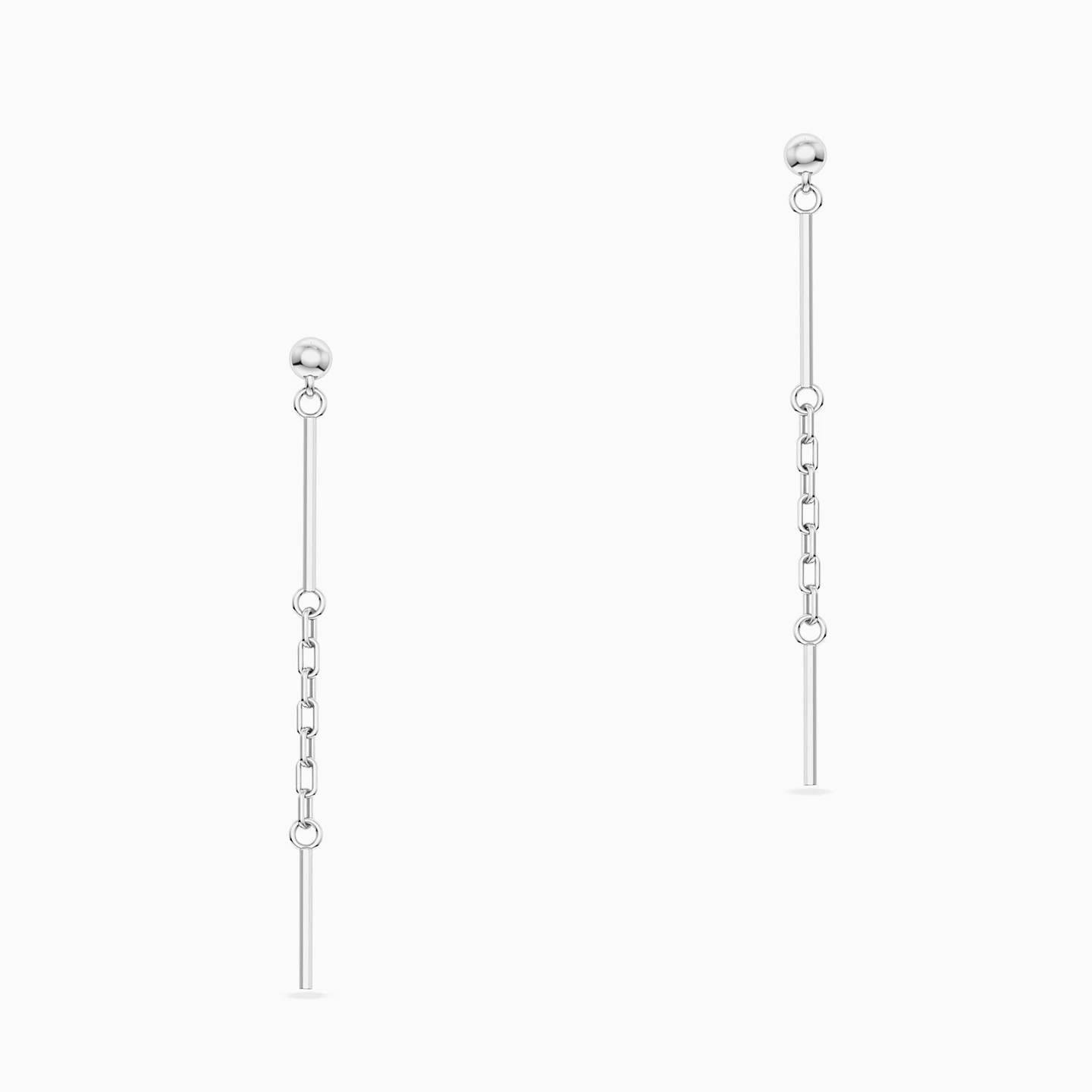 Vertical Lines Drop Earrings in Silver - 3 Vertical Lines Drop Earrings in Silver - 3