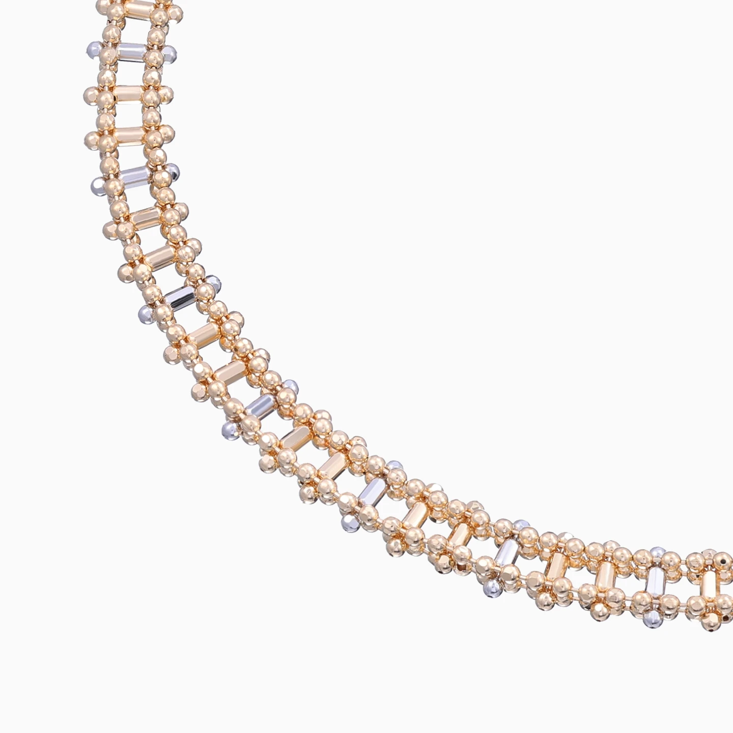 Woven Beads Chain Bracelet in 21K Gold - 3 Woven Beads Chain Bracelet in 21K Gold - 3