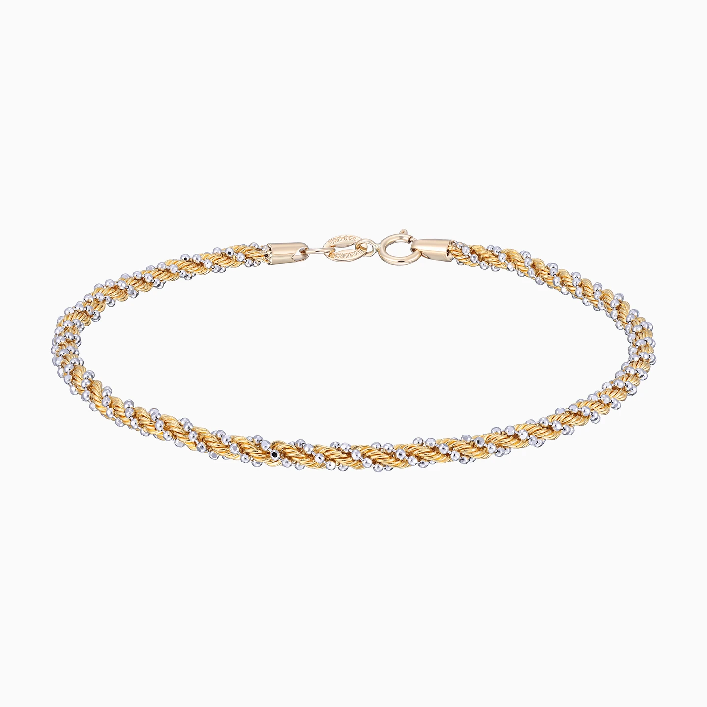 Twisted Rope & Beads Chain Bracelet in 18K Gold Twisted Rope & Beads Chain Bracelet in 18K Gold